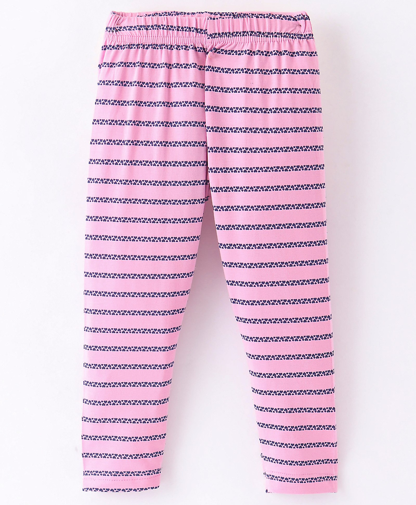 Fido Cotton Jersey Full Length Striped Leggings - Pink-picture-28