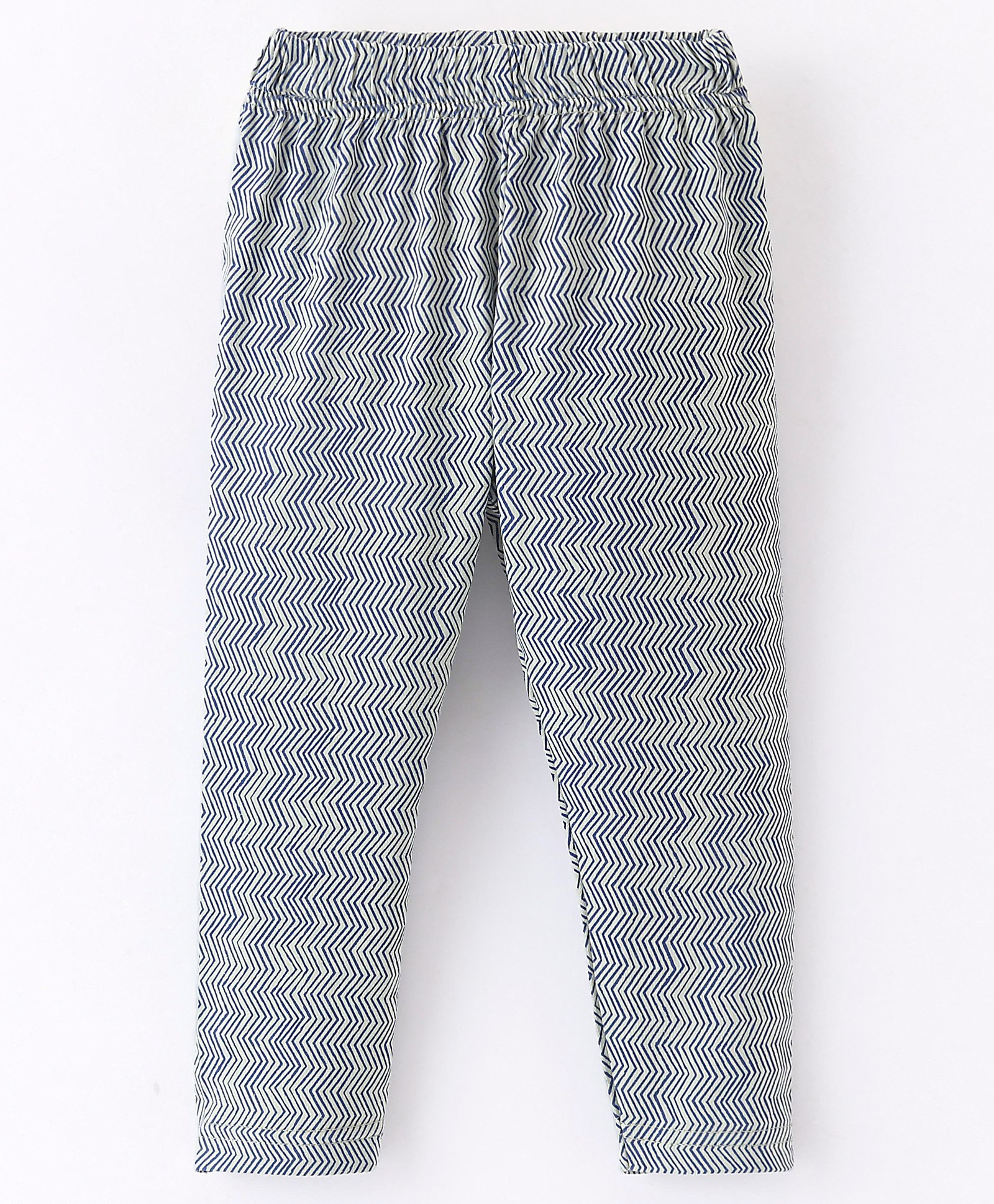 Fido Cotton Jersey Full Length Leggings Zig Zag Print - Mint Green-picture-23