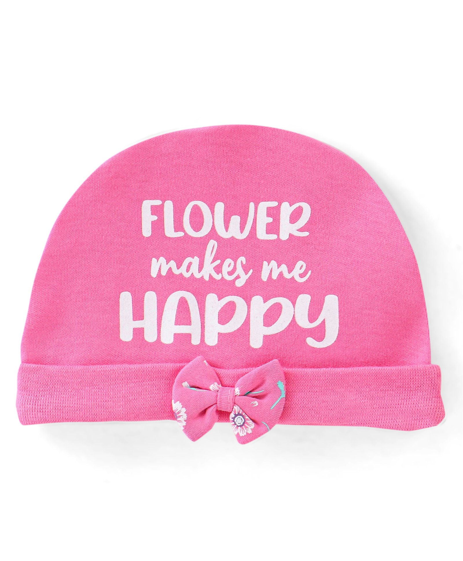 Babyhug Cotton Free Size Cap With Text Print - Pink-image-1