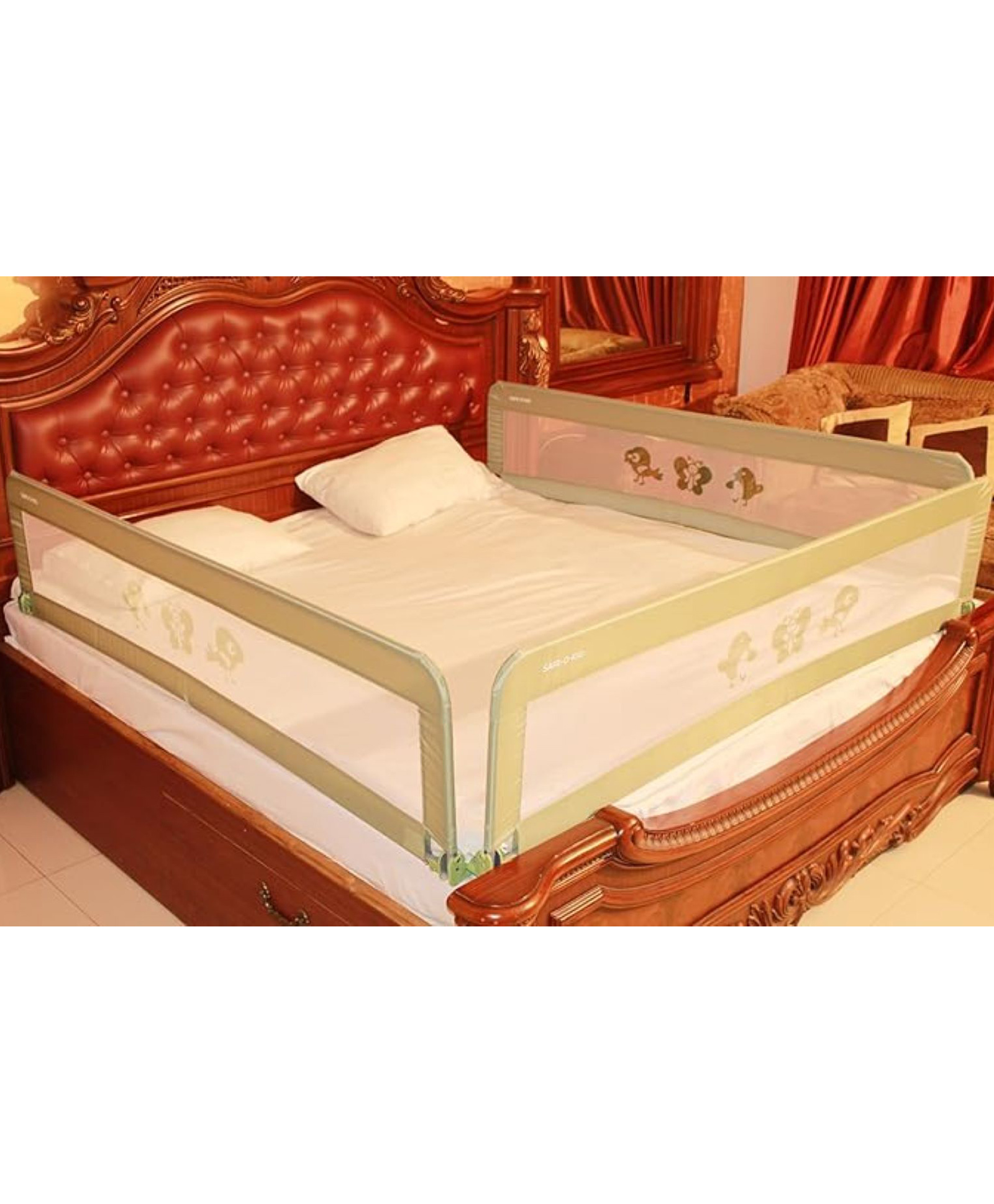 SAFE-O-KID Fully Foldable Bed Rail Guard 6 Ft Pack of 3 - Green-picture-49