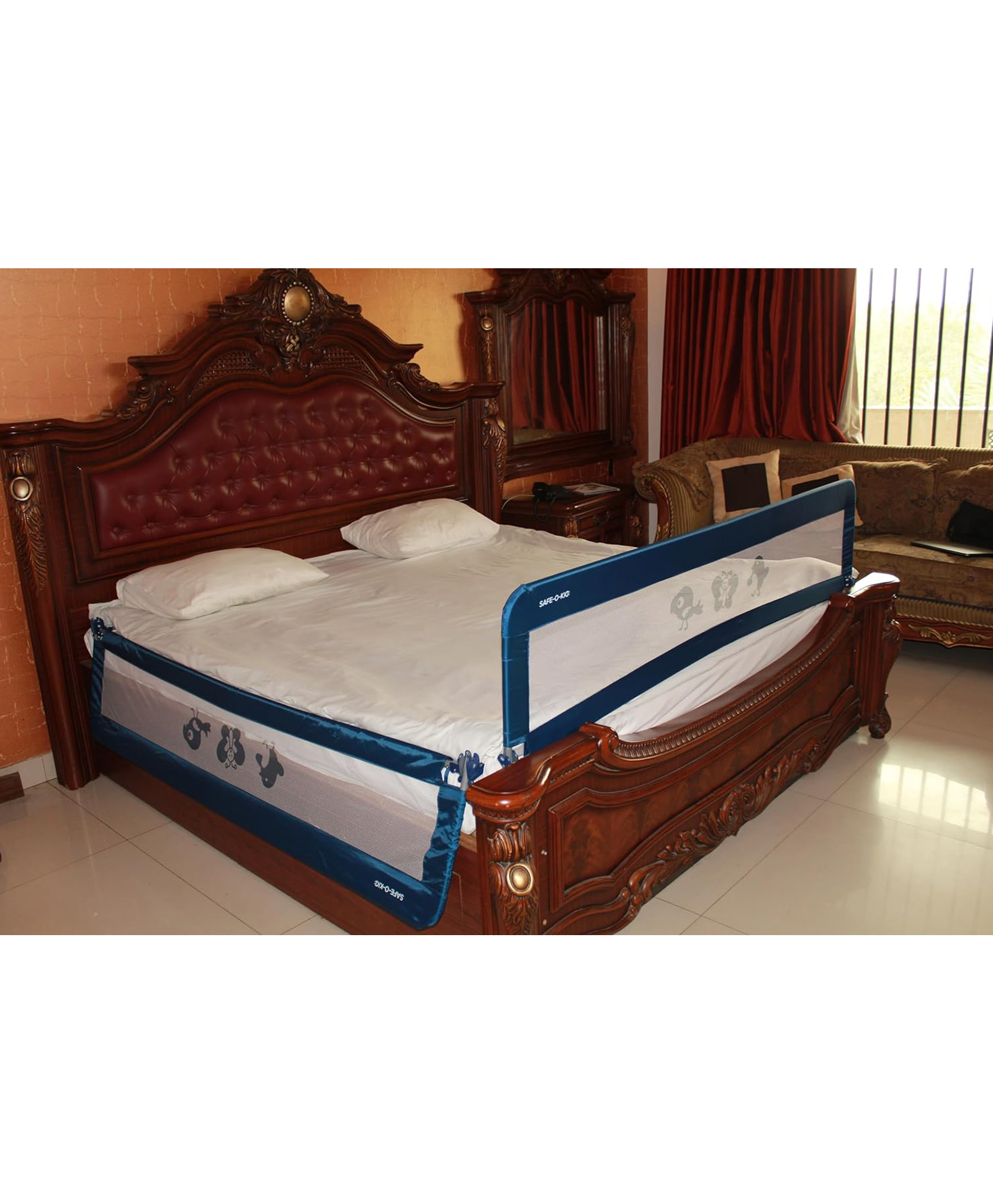 SAFE-O-KID Fully Foldable Bed Rail Guard 6 Ft Pack of 2 - Blue-picture-11