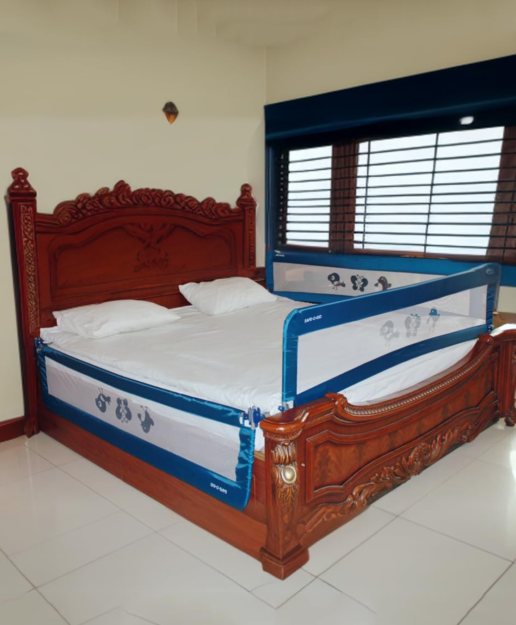 SAFE-O-KID Fully Foldable Bed Rail Guard 6 Ft Pack of 3 - Blue-picture-20