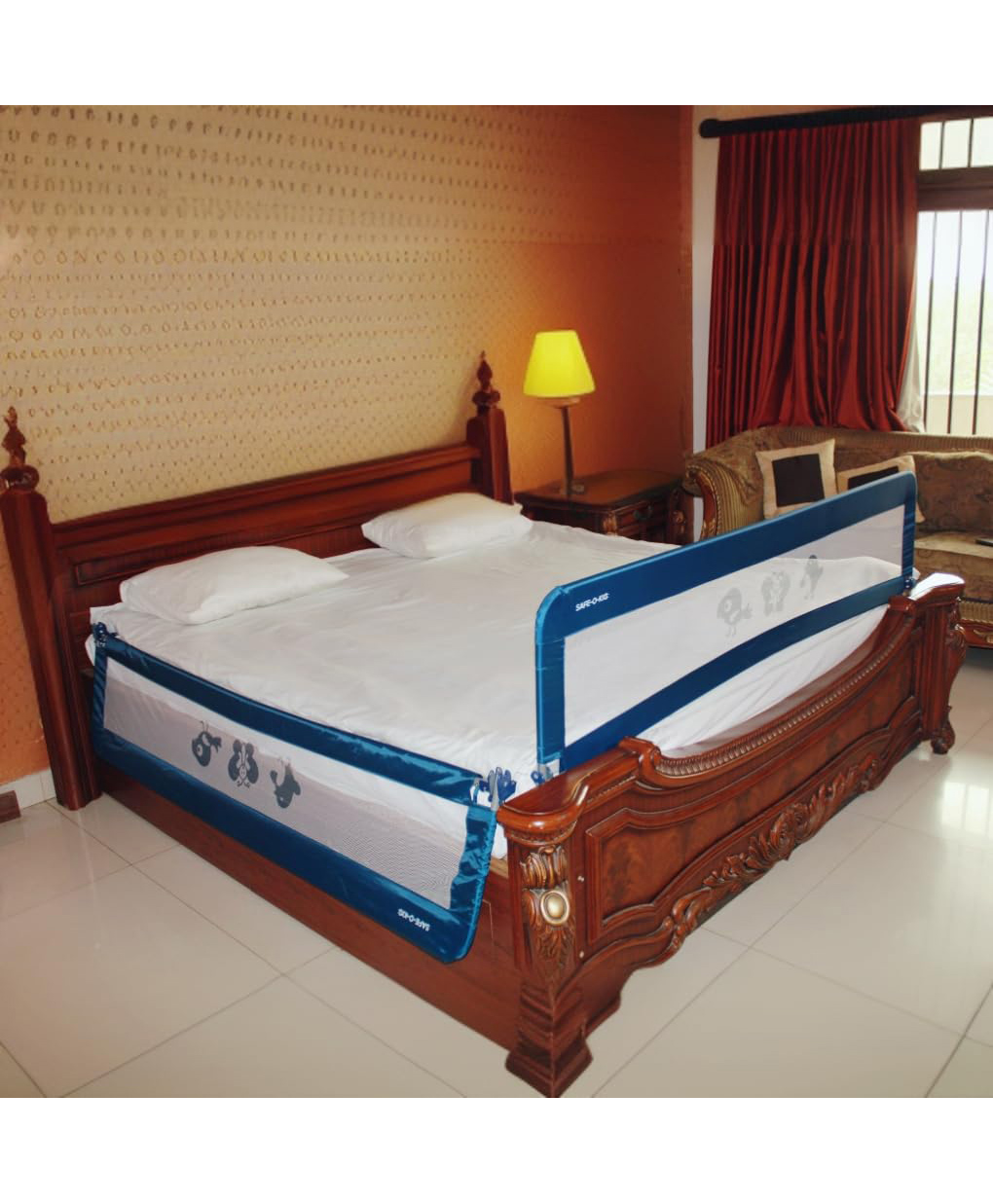 SAFE-O-KID Fully Foldable Bed Rail Guard 6 Ft Pack of 1 - Blue-picture-15