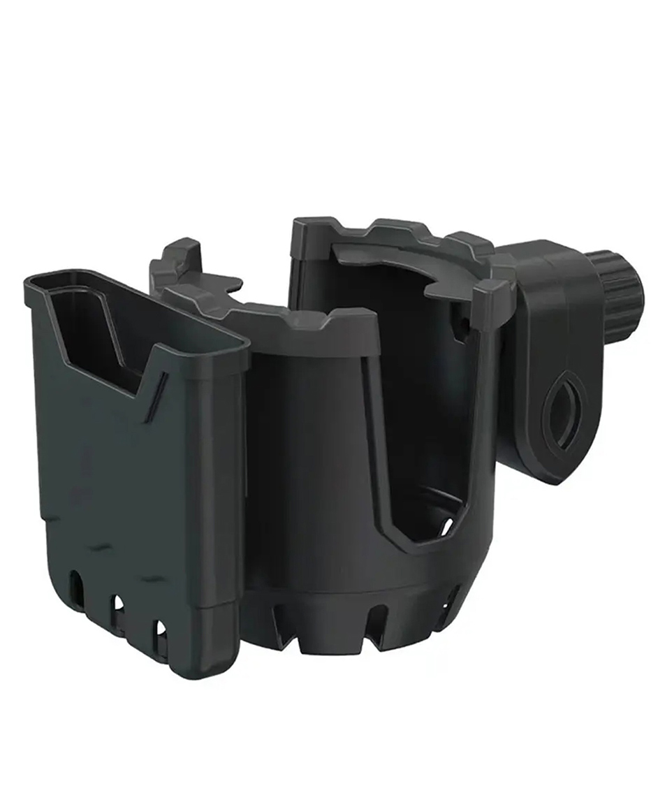 Safe-O-Kid Stroller Cup Holder with Phone Holder,360 Degree Bottle Holder-Black-image-3