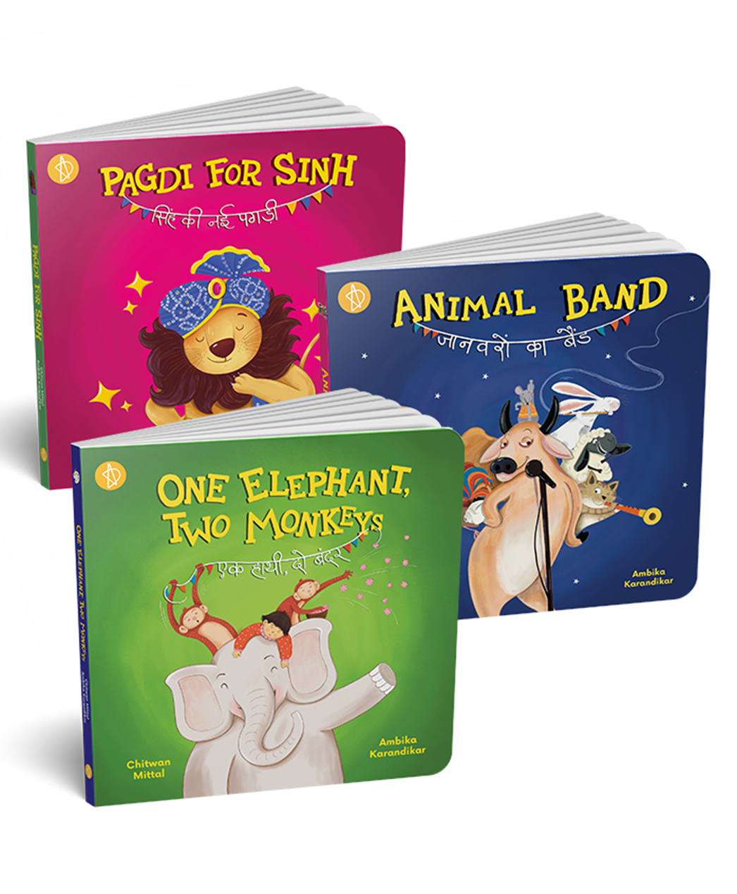 Bilingual Combo [ Pagdi for Sinh, One Elephant Two Monkeys, Animal Band]  By Chitwan Mittal  Hindi & English-image-4