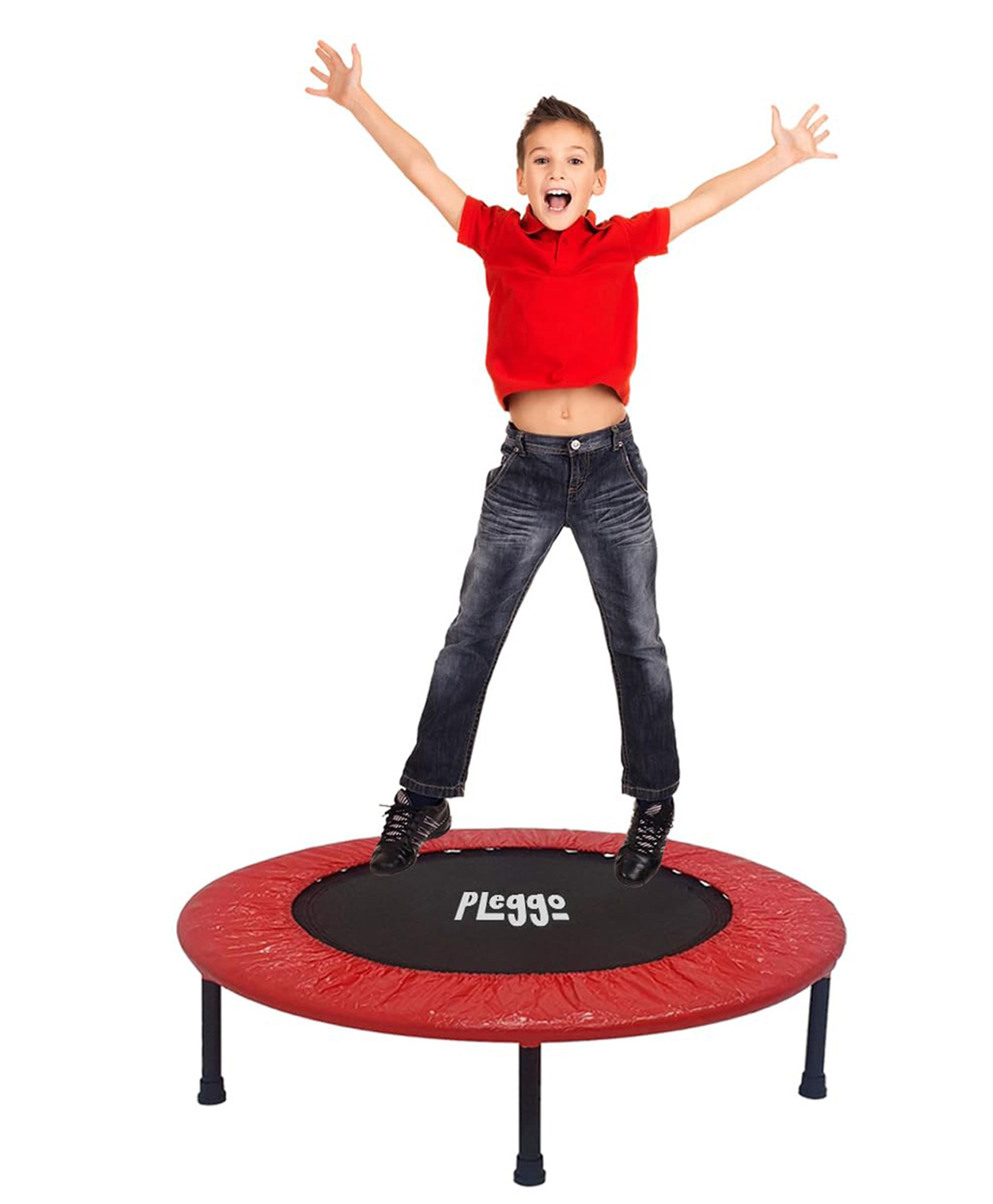Hop N Play 48 inch Compact Mini Indoor & Outdoor Jumping Safe Bounce Trampoline - Multicolour-picture-26