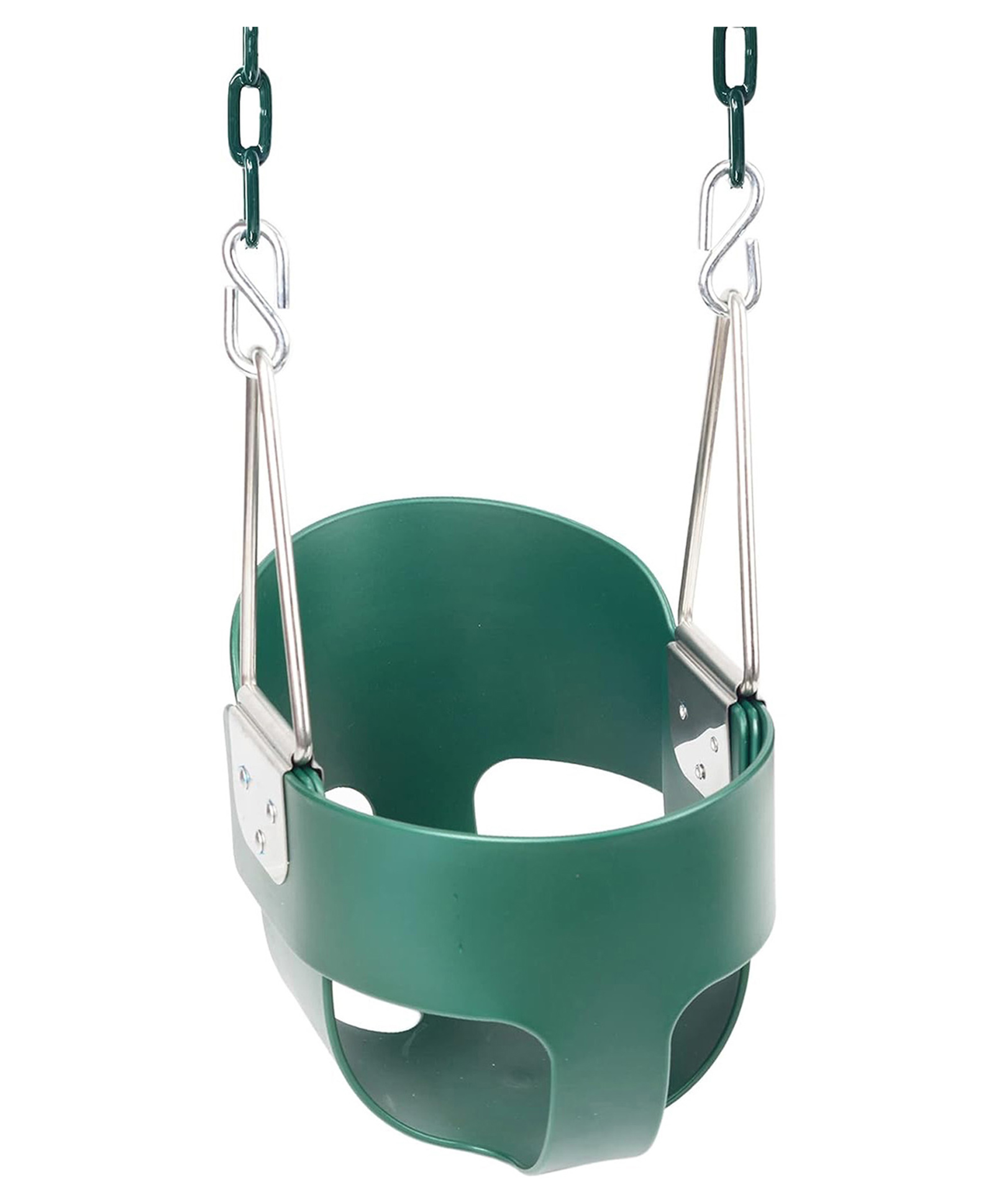 Hop N Play Flexible Baby Full High Back Bucket Swing seat With 1.5 Mtr Plastic Coated Chain & Carabiners - Green-picture-28