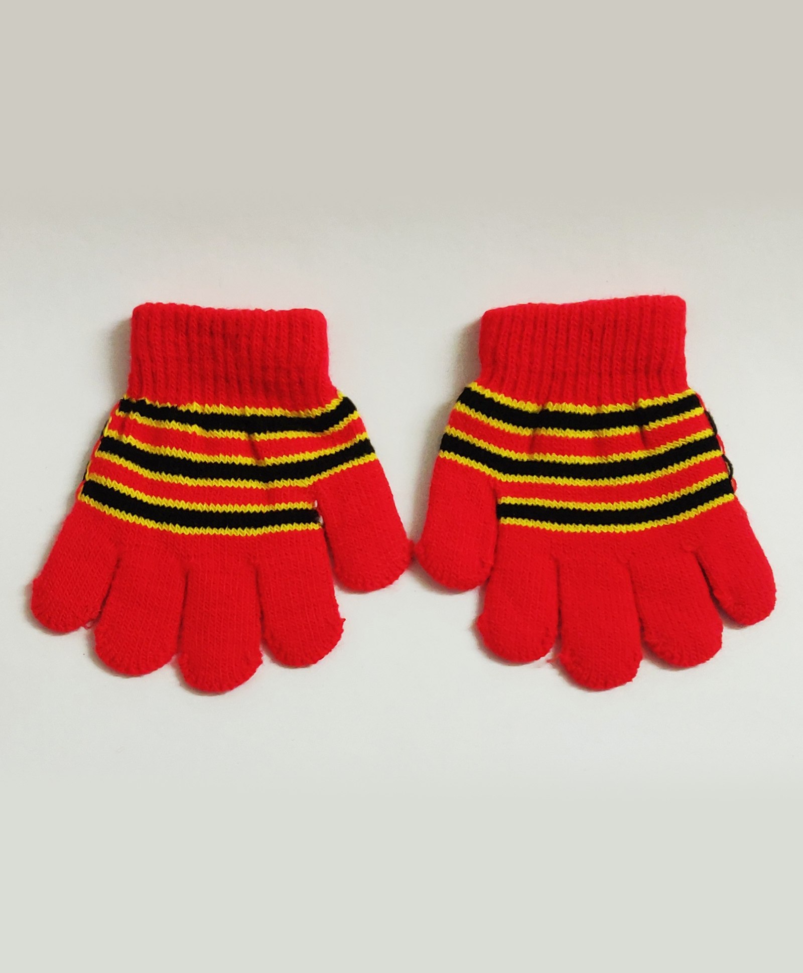 Kid-O-World PinRugby StripedGloves - Red