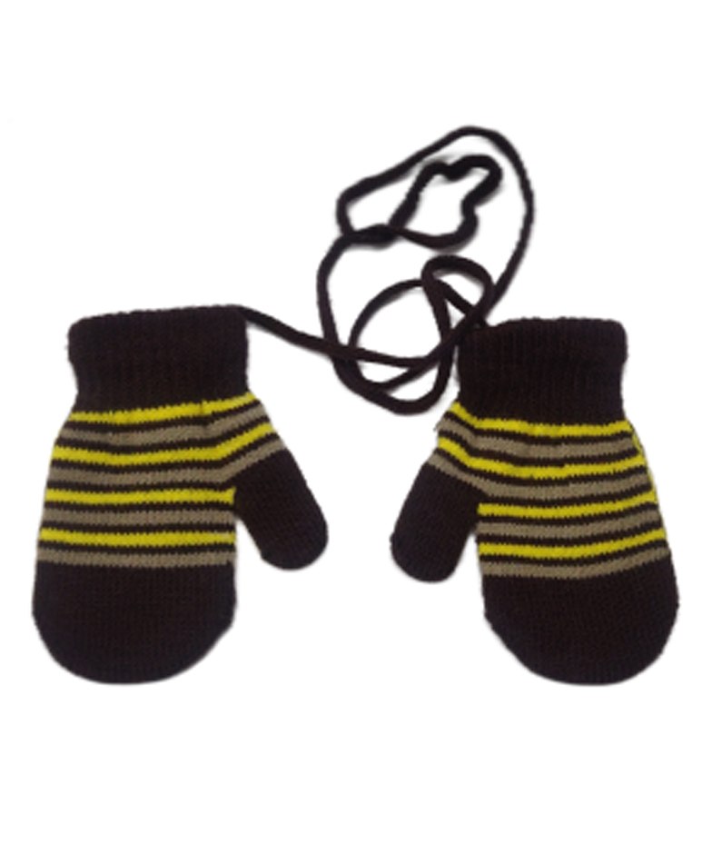 Kid-O-World Striped Mittens - Brown-image-28