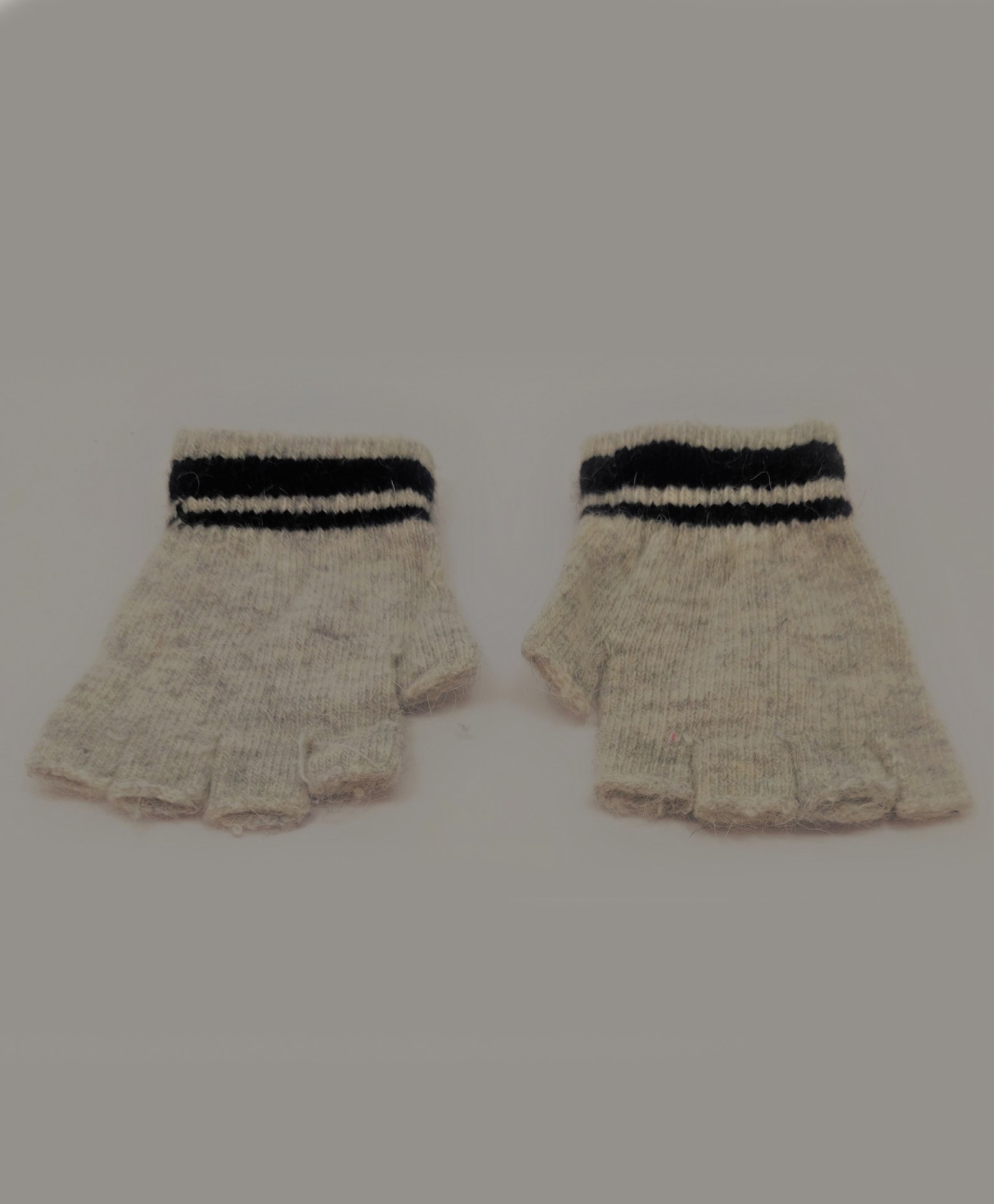 Kid-O-World Striped Designed  Biker Woollen Gloves - White-image-27