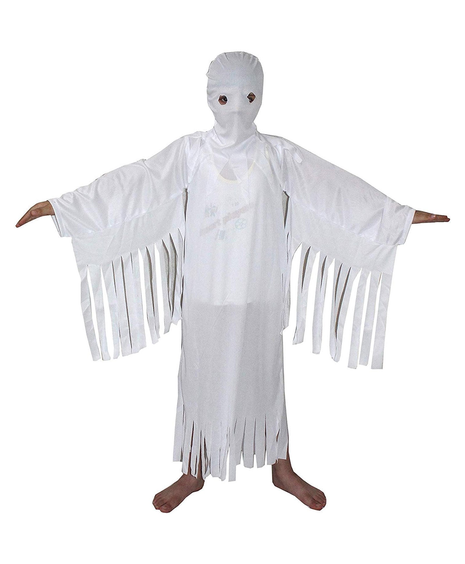 Kaku Fancy Dress Halloween Theme White Ghost Halloween Costume California Cosplay - White-image-5