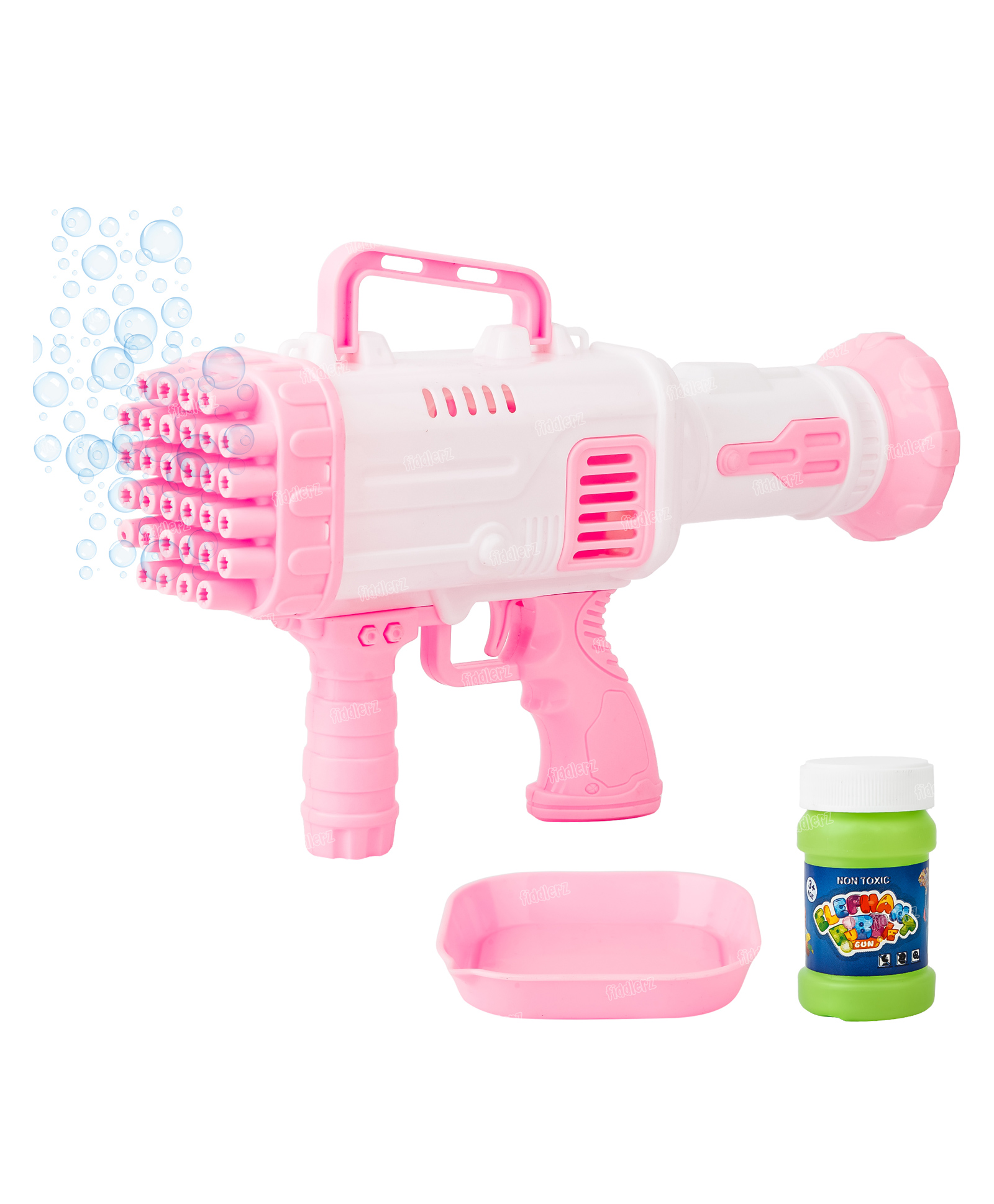 Fiddlerz Bubble Gun with 32 Hole Rocket Launcher Bubble Machine Maker Toy for Kids - Pink-image-43