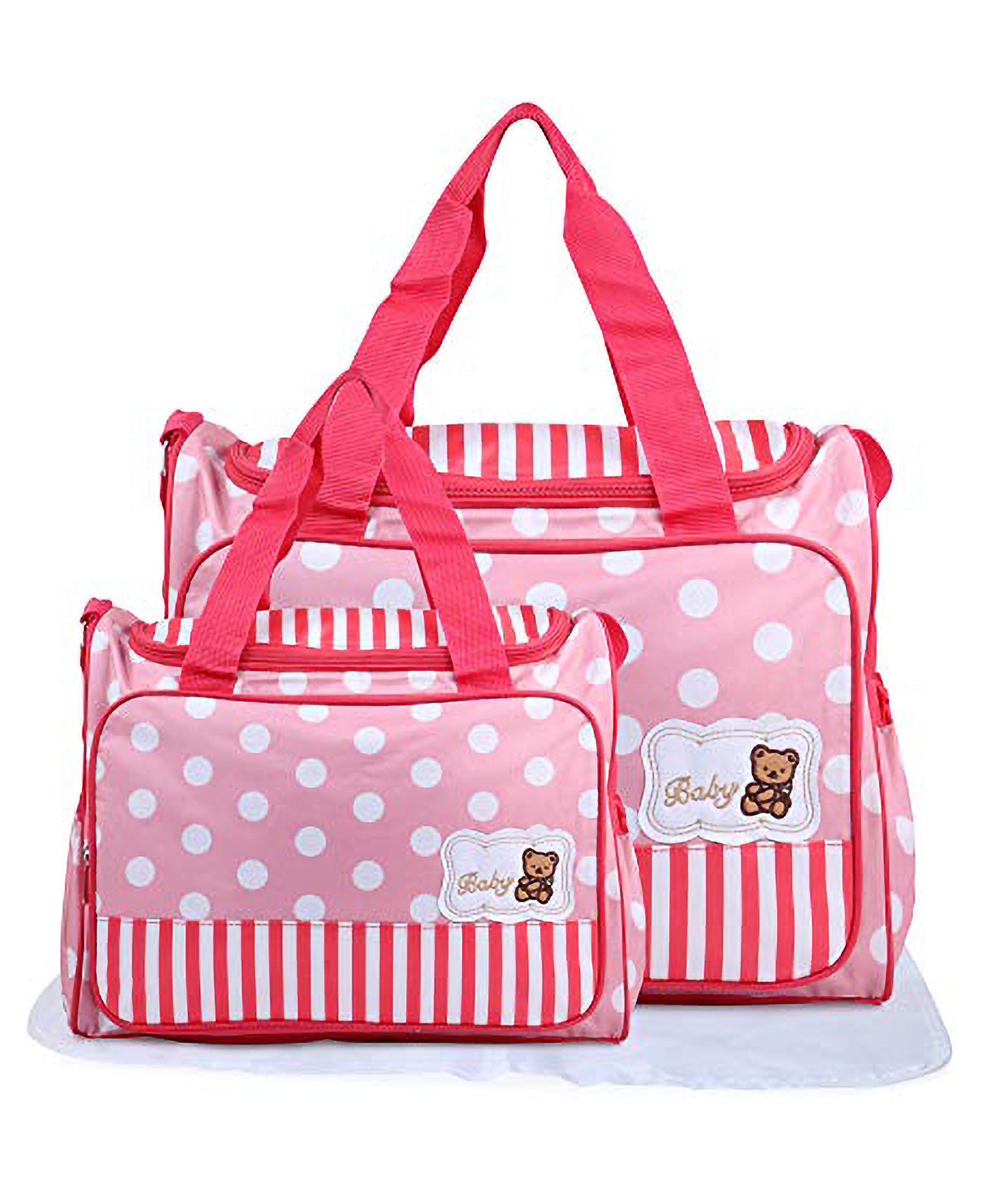 Fiddlerz Multi Function Travel Maternity Nappy Changing Bag Waterproof with Pocket - Pink-image-6