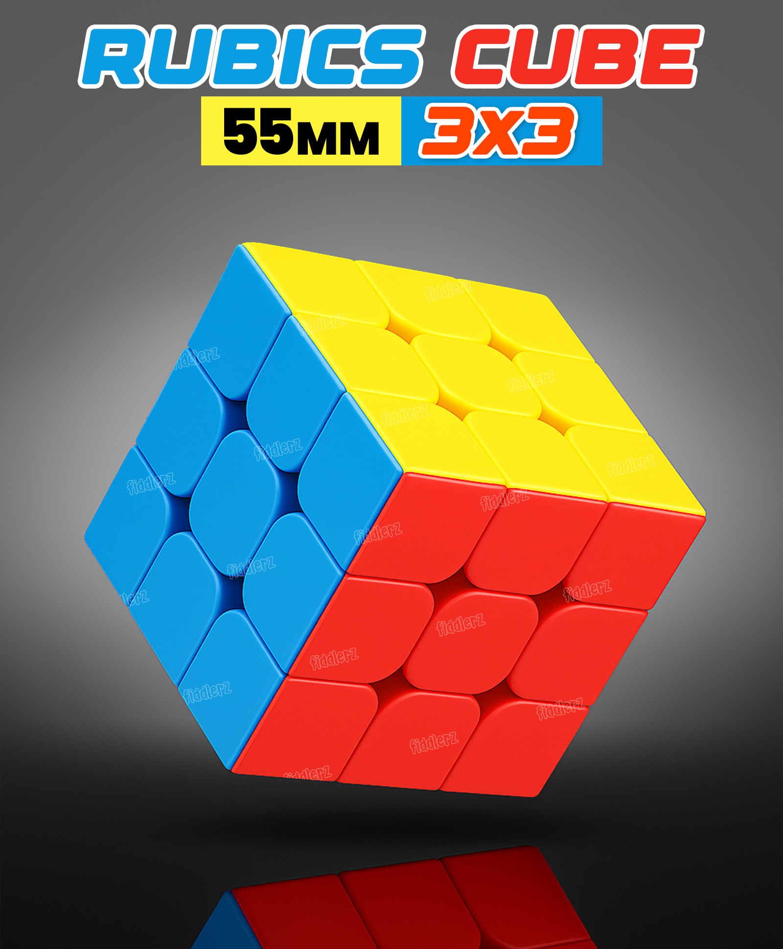 Fiddlerz Kids Puzzle Cube Smooth Speed Cube Educational Toy For Gift Rainbow 3X3X3 Magic Cube-image-29