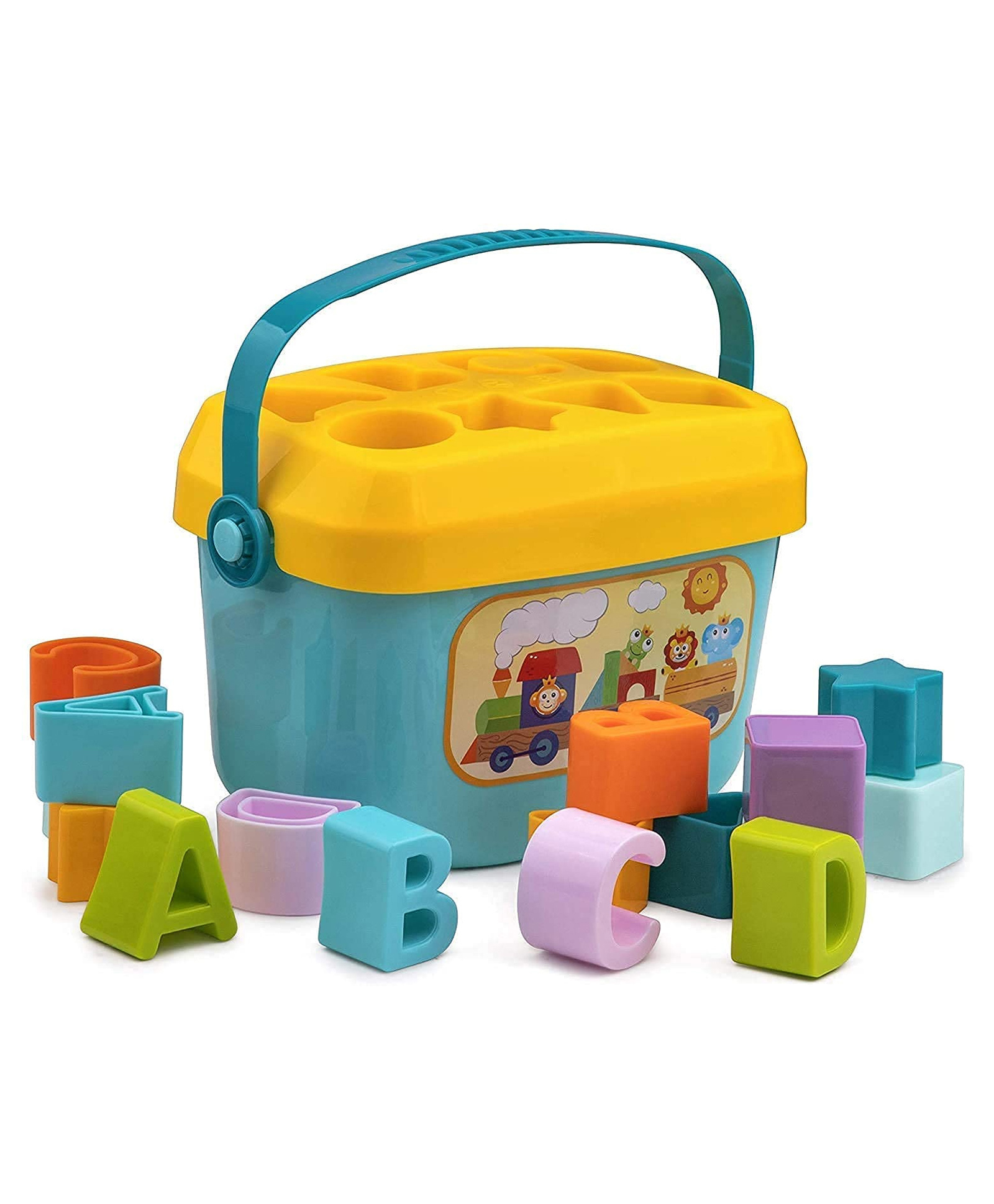 AKN TOYS Shape Sorter Baby and Toddler Toy ABC and Shape Pieces - Multicolour-picture-11