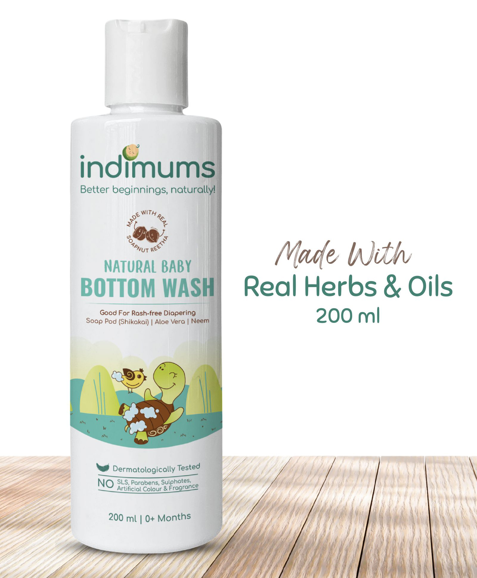 indimums The Indi Mums Natural Baby Bottom Wash Chemical Free Solution Cleans Diaper Area Prevents Rash  Alternative to Baby Wipes Soapnut Aloe Vera Shikakai & Neem -200 ML-picture-14