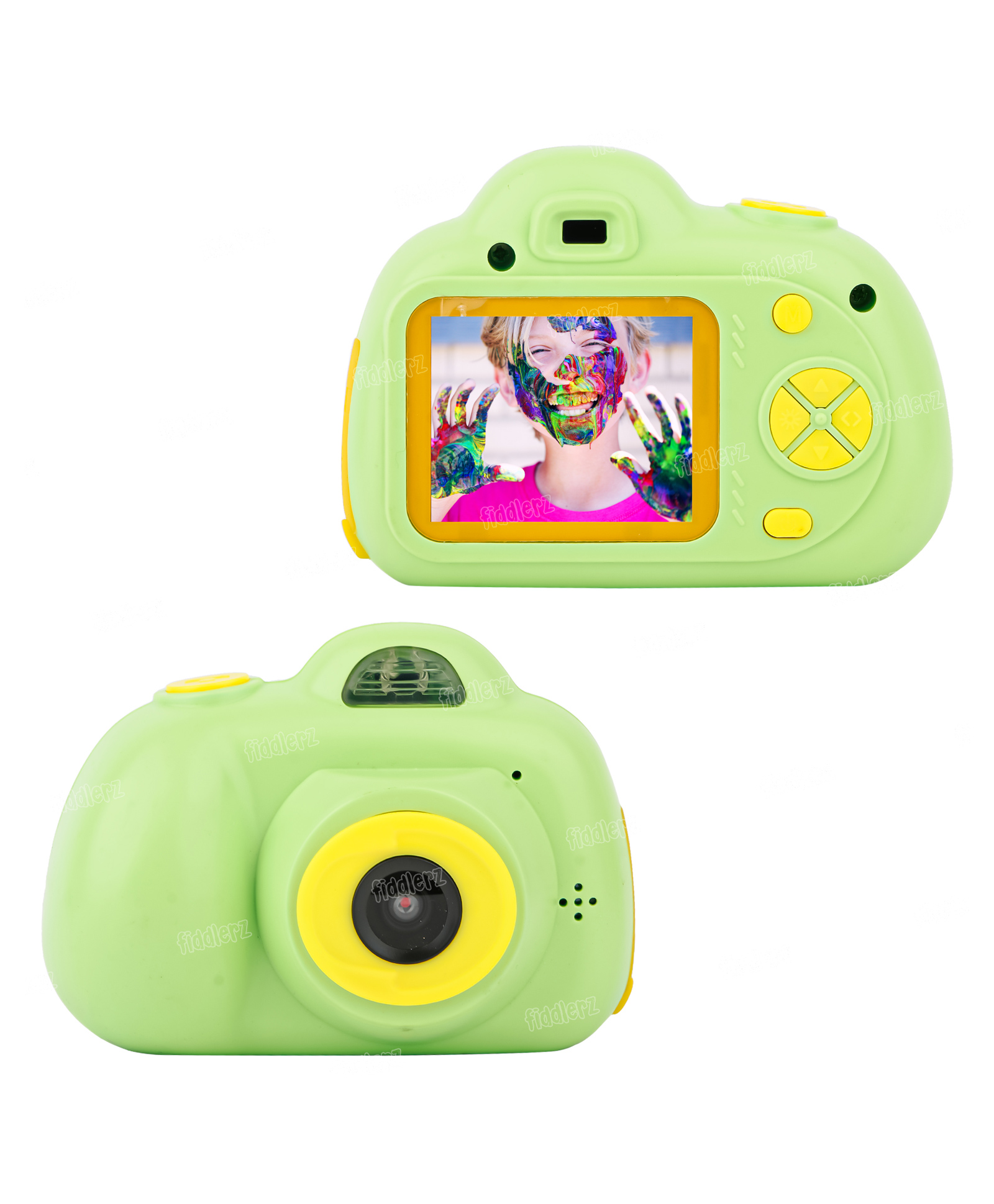 Fiddlerz Kids Digital Camera Full HD 1080p Handy Portable 2.0 Screen inbuilt Games Children Toys Rechargeable Outdoor Play - Green-image-8