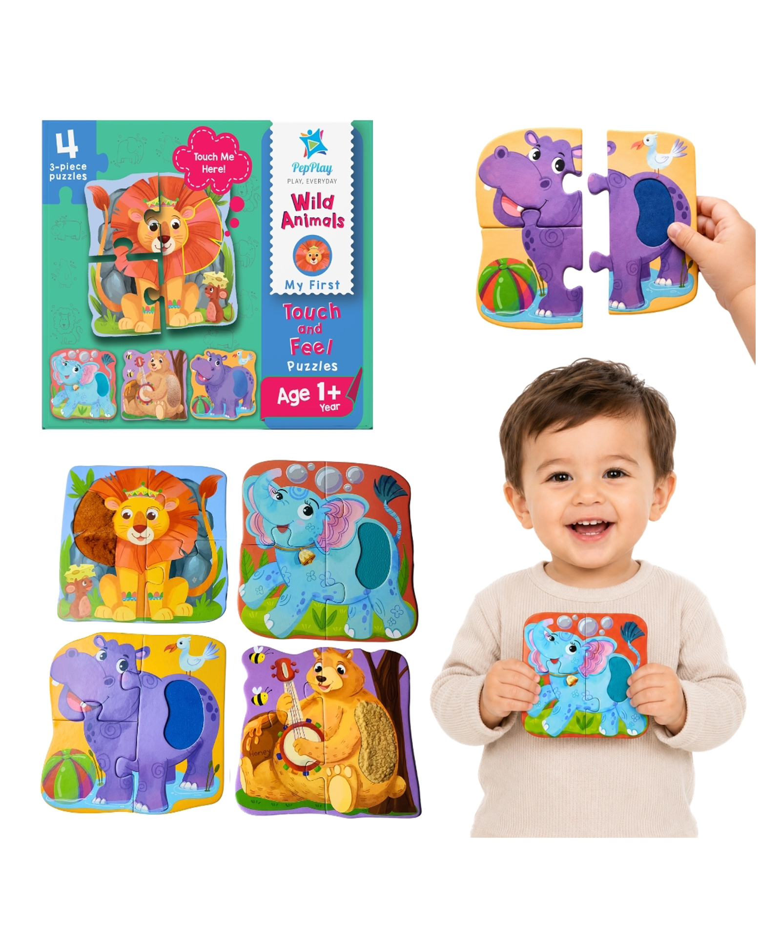 PepPlay My First Touch & Feel Puzzles - Wild Animals-image-31