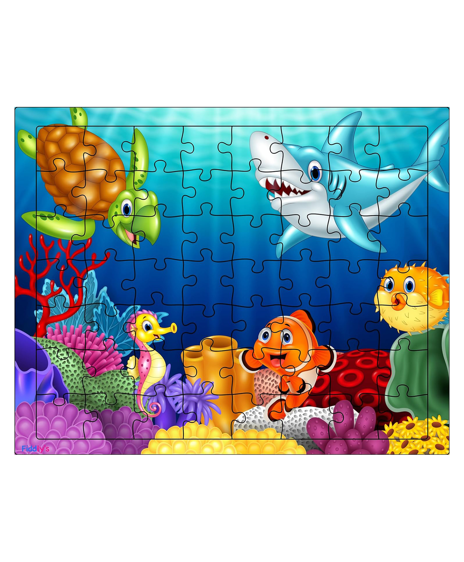 Fiddlys Wood Jigsaw Puzzles Sea World Multicolour - 54 Pieces-image-13