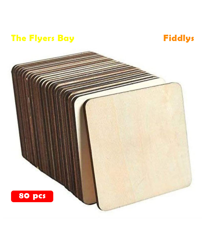 Fiddlys Blank Square Wooden Boards for Painting Cutting & DIY Crafts - 80 Pieces-image-35