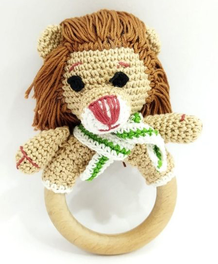 Happy Threads Handcrafted Amigurumi Rattle Lion - Brown-image-23