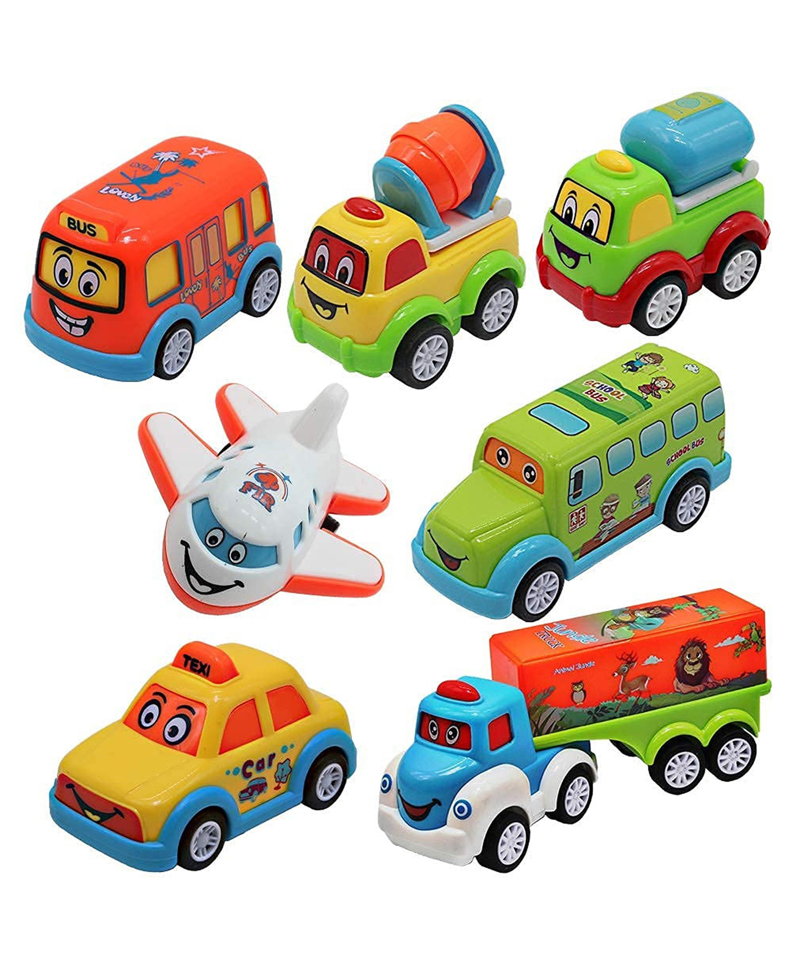 AKN TOYS Unbreakable Pull Back Vehicles Crawling Toy For Kids & Children Power Friction Cars Pack of 7- (Color May Vary)-picture-34