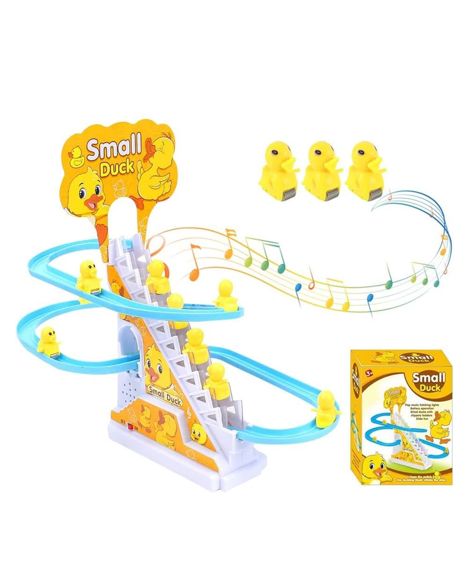FunBlast Duck Slide Toy Set Escalator Toy with Lights and Music (Color May Vary)-image-48