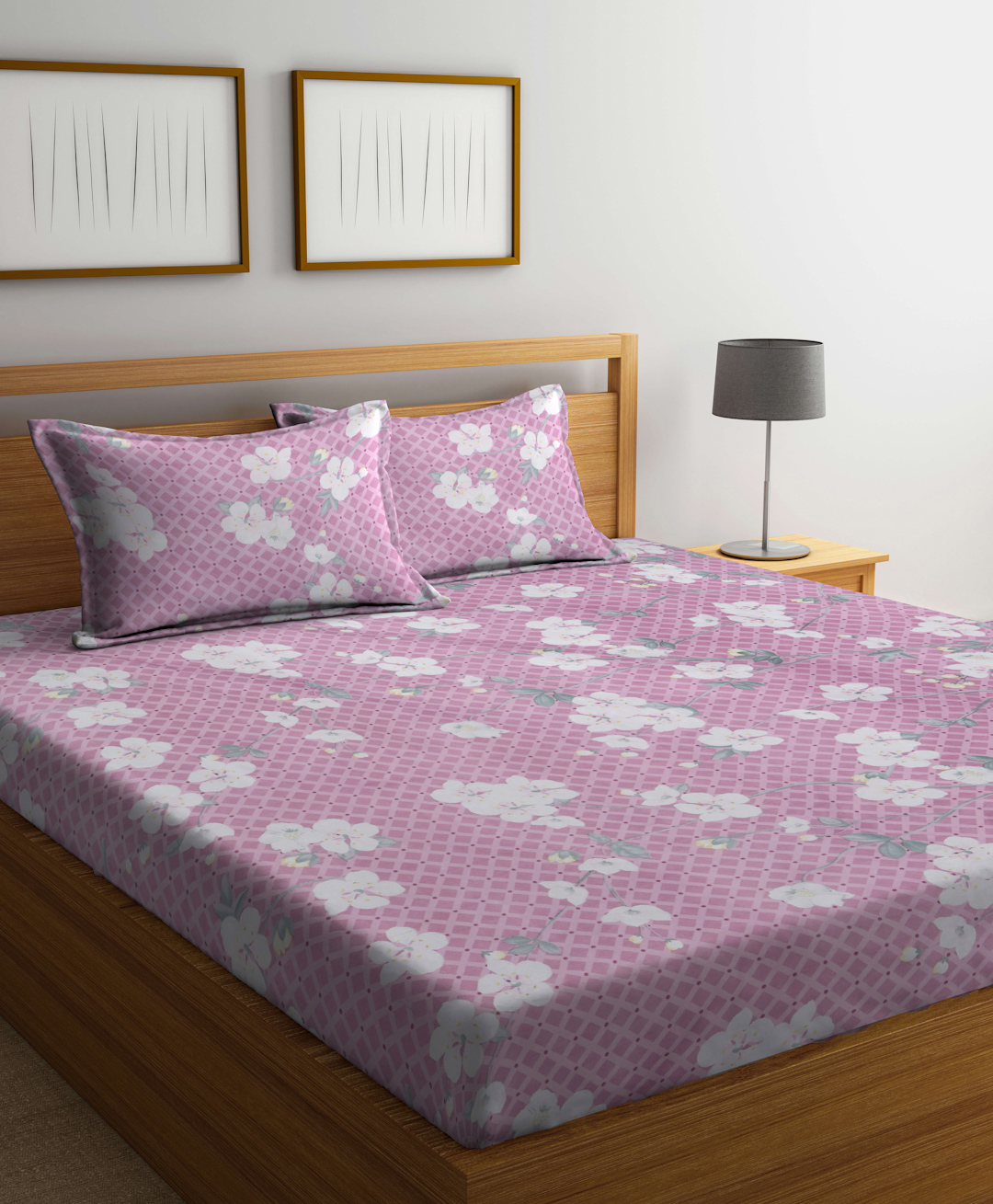 Klotthe Multicolor Floral 300 TC Cotton Blend Double Bedsheet with 2 Pillow Covers-picture-10