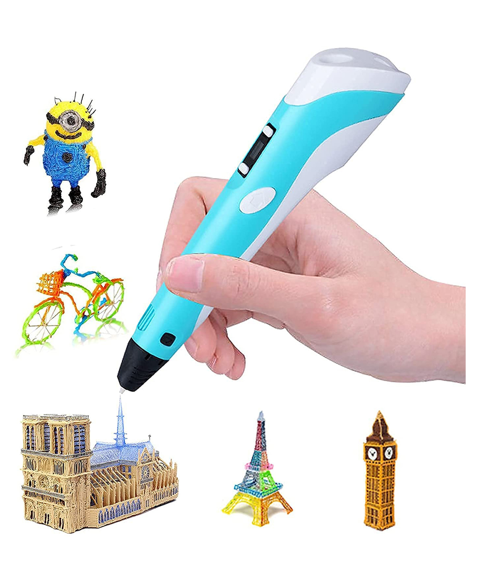 AKN TOYS 3D Pen-2 Professional 3D Printing Drawing Pen with 3 Color PLA Filament - Multicolour-picture-32
