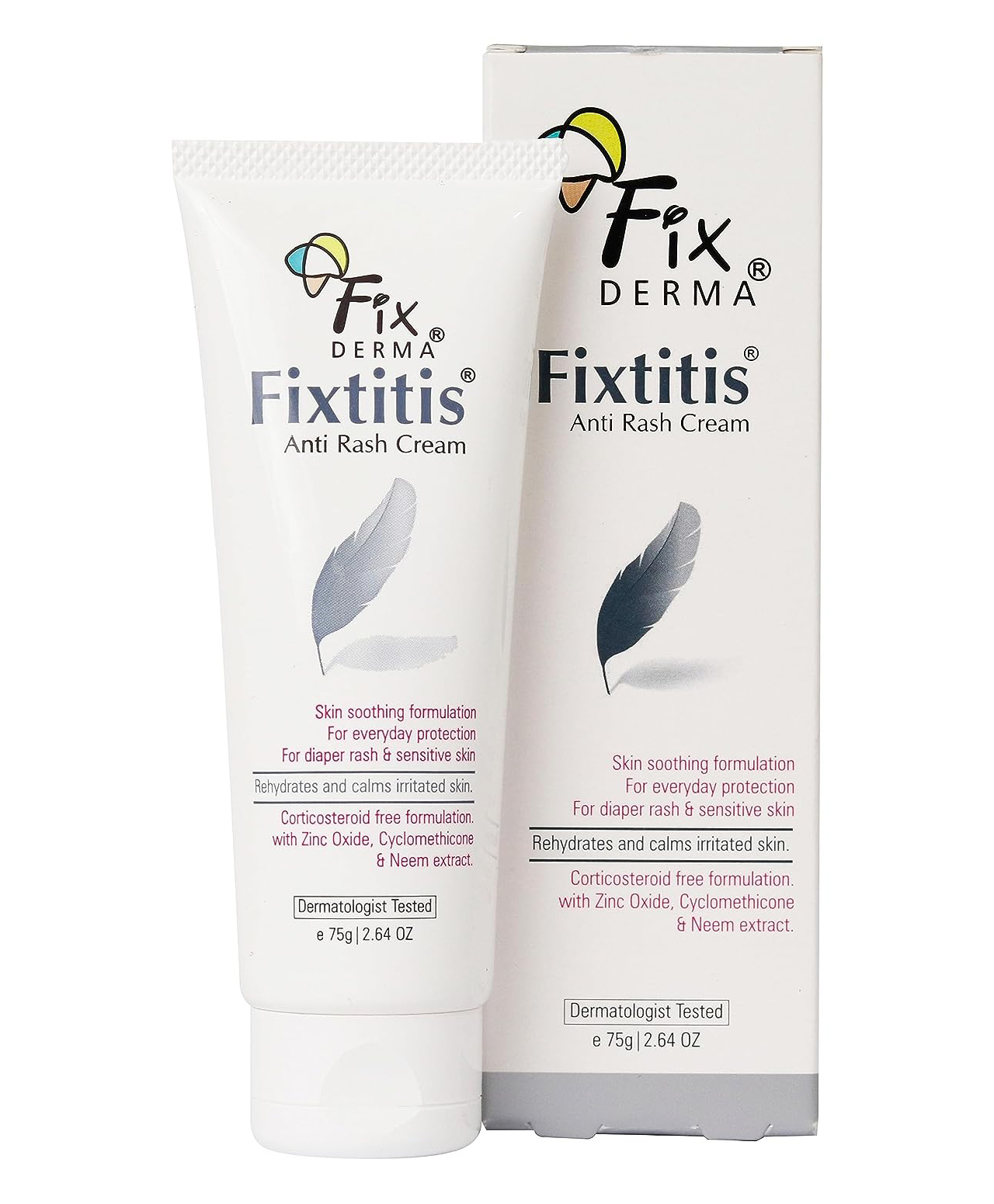 Fixderma Fixtitis Anti Rash Cream Diaper Rash Ceam for Sensitive Skin - 75 g