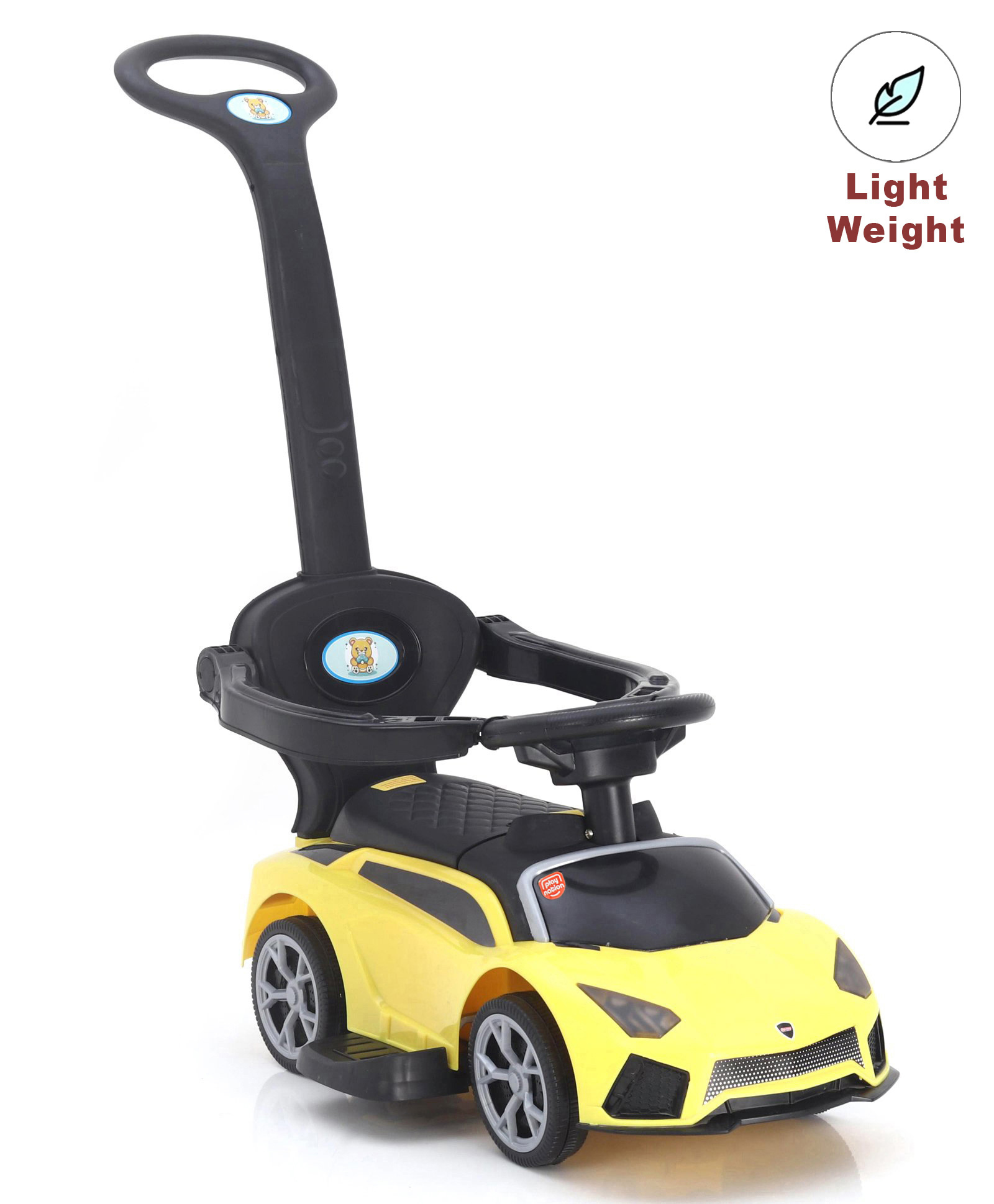 Play Nation 3 in 1 Manual Push Ride on Car with Parent Push Handle - Yellow-picture-19