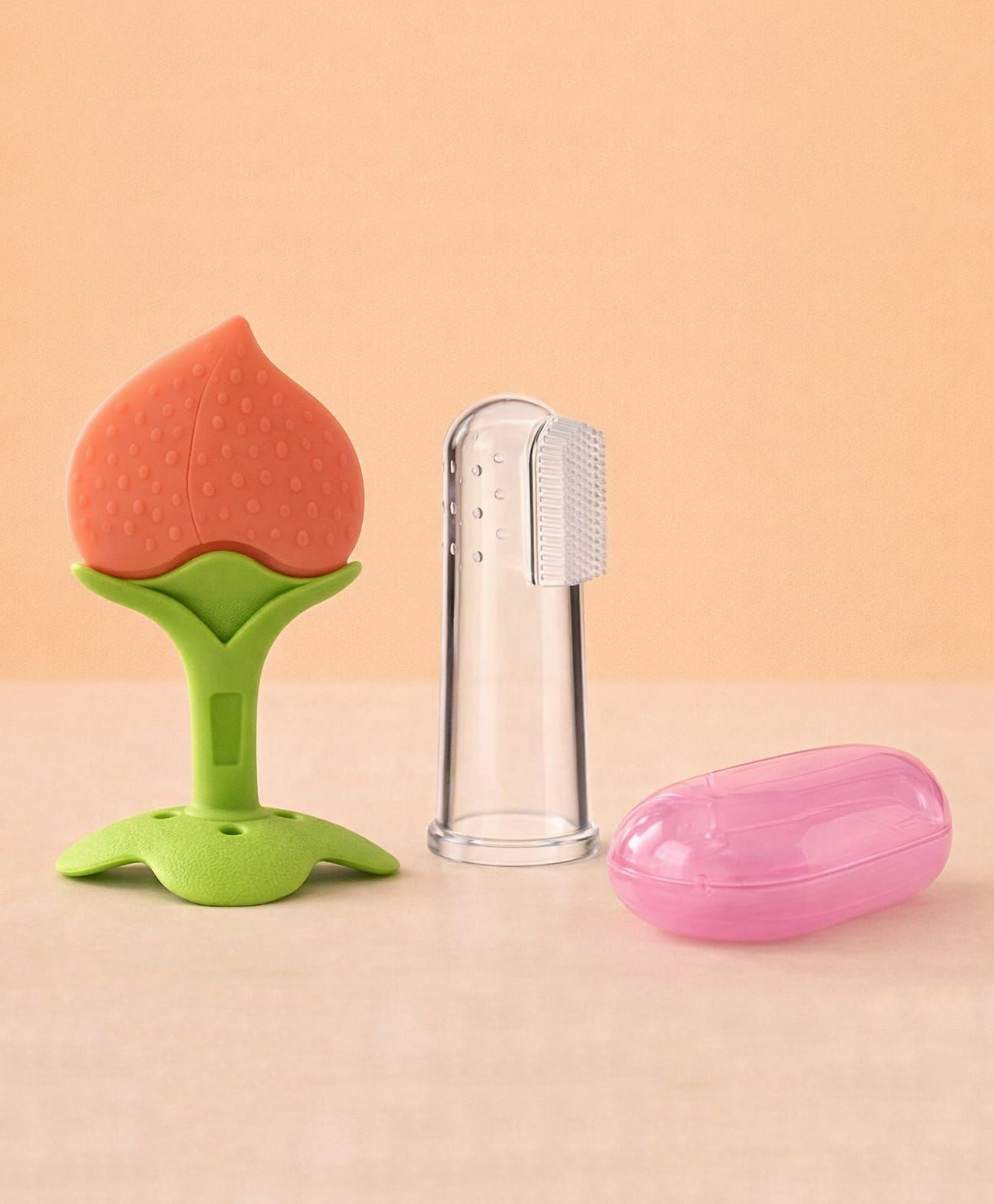 Kritiu Baby Fingure Toothbrush & Silicone Stand Teether Combo- Multicolor-picture-12