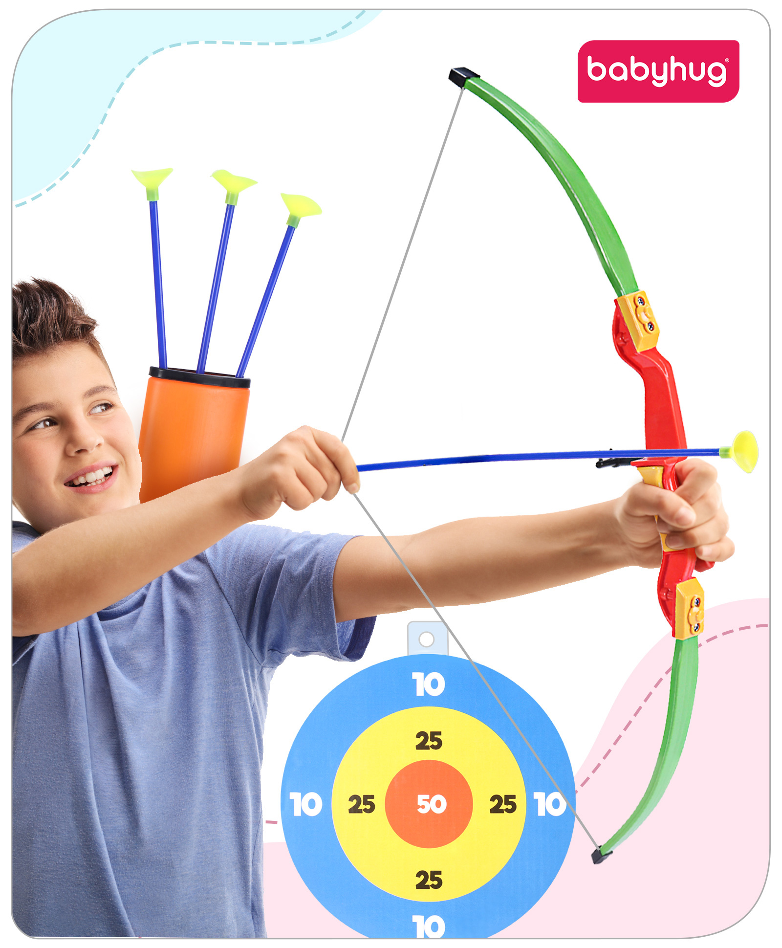 Babyhug Archery Bow & Arrow Set - Multicolour-image-46