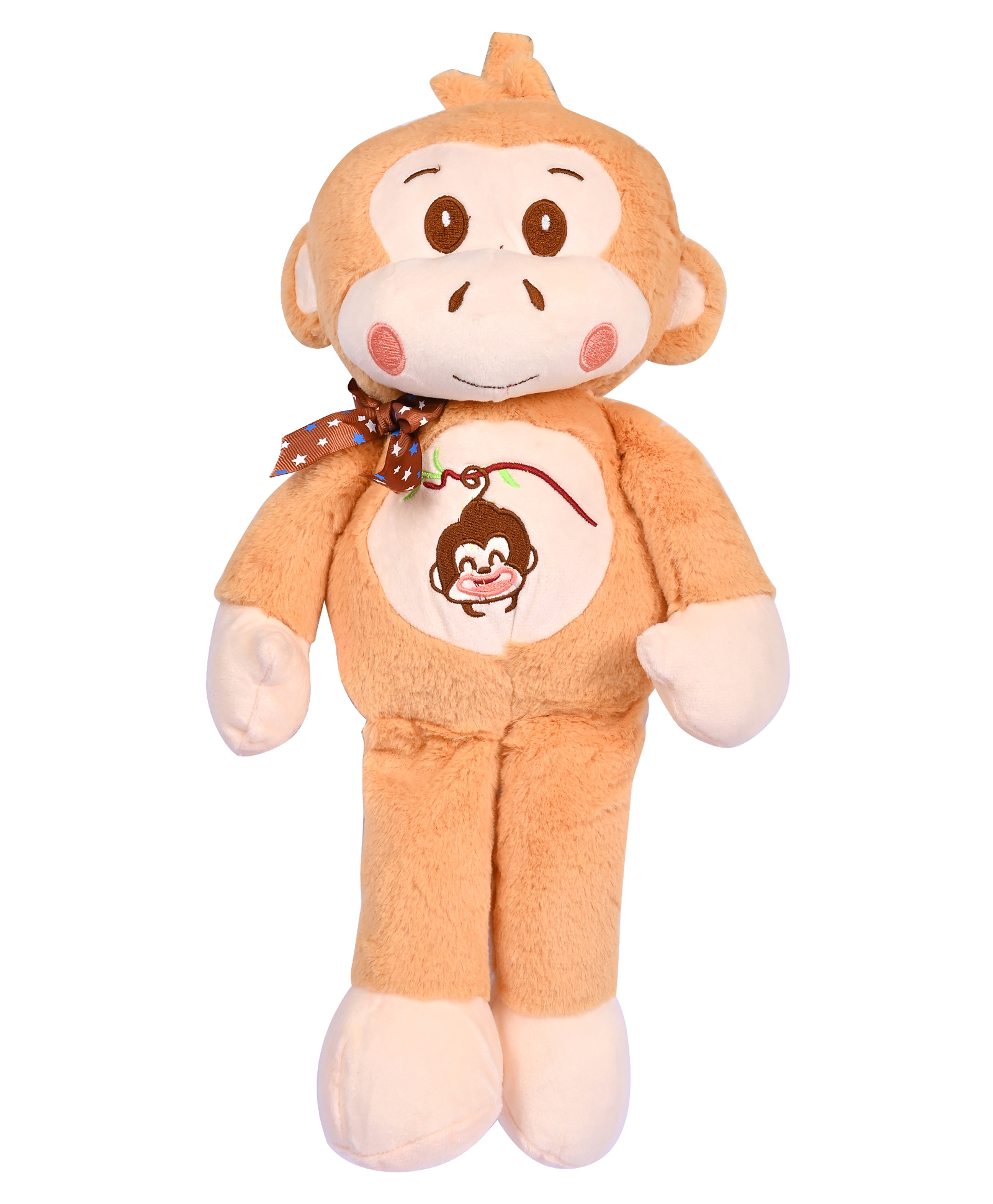 Besties Plush Monkey Shaped Soft Toy Cum Pillow Light Brown - Height 45 cm-image-21