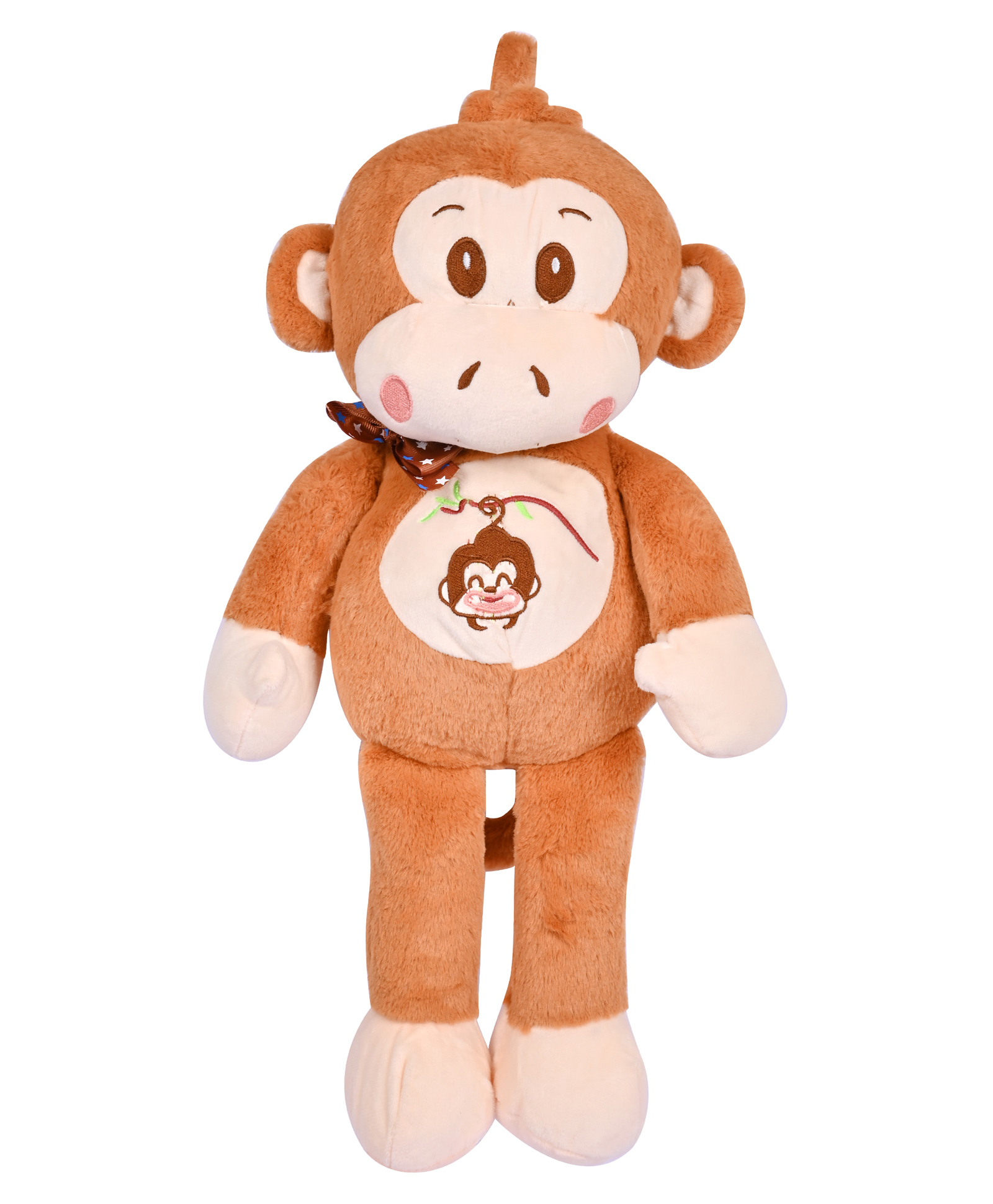 Besties Plush Monkey Shaped Soft Toy Cum Pillow Brown - Height 45 cm-picture-24