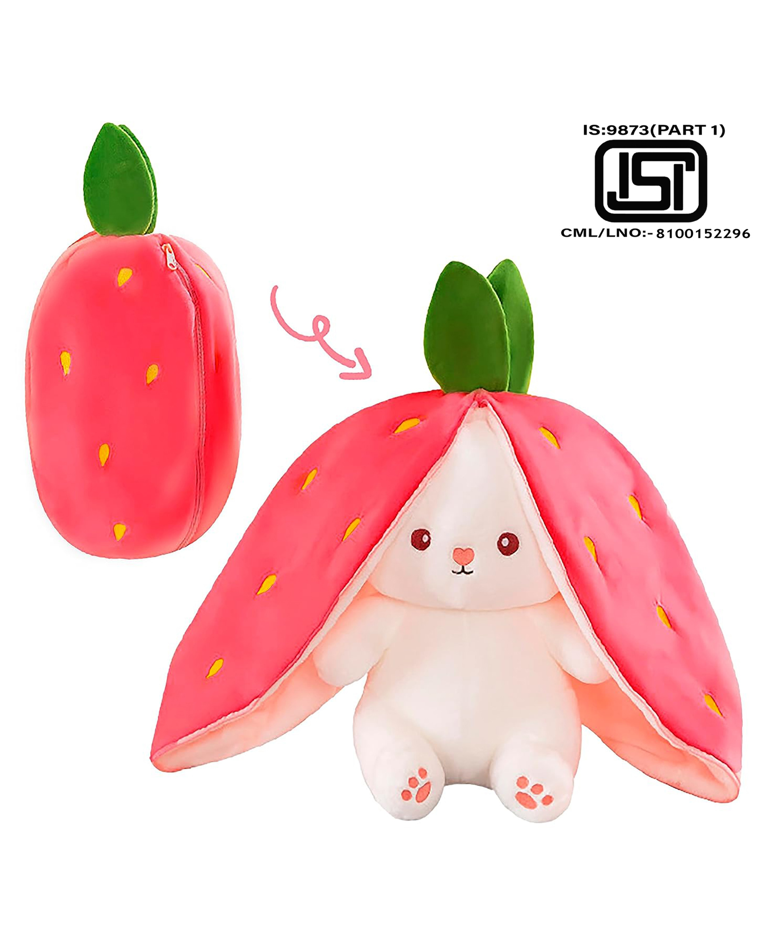 Besties Adorable Bunny Strawberry Rabbit Plushie Pet (Pink) - Height 13.3  Inches Online India, Buy Soft Toys for (3-10 Years) at FirstCry.com -  14911947