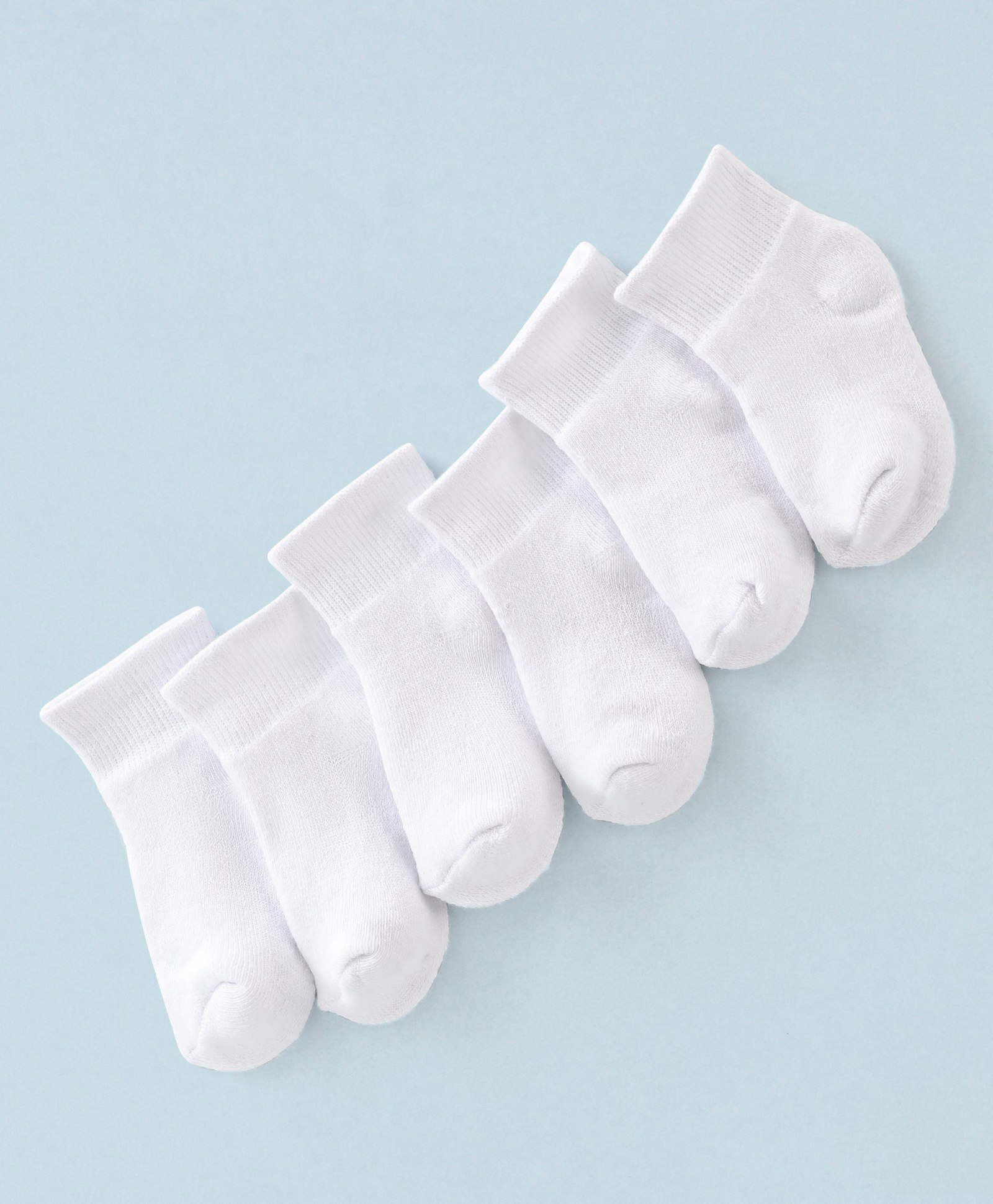 Doodle Poodle Cotton Rich Terry Ankle Length Socks Solid Color Pack of 3 - White-image-9