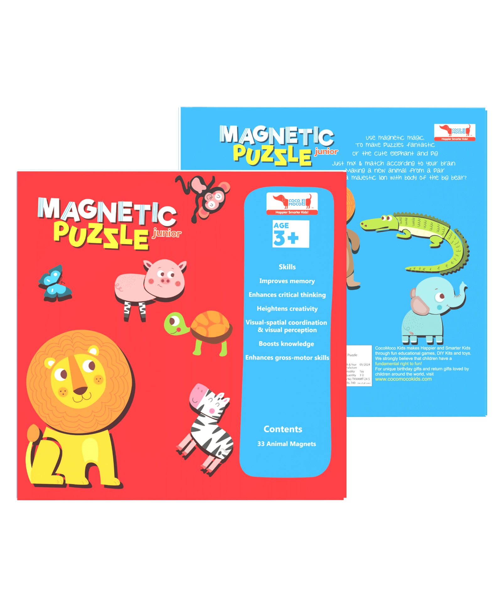 CocoMoco Magnetic Puzzles Multicolour -  60+ Pieces-image-3