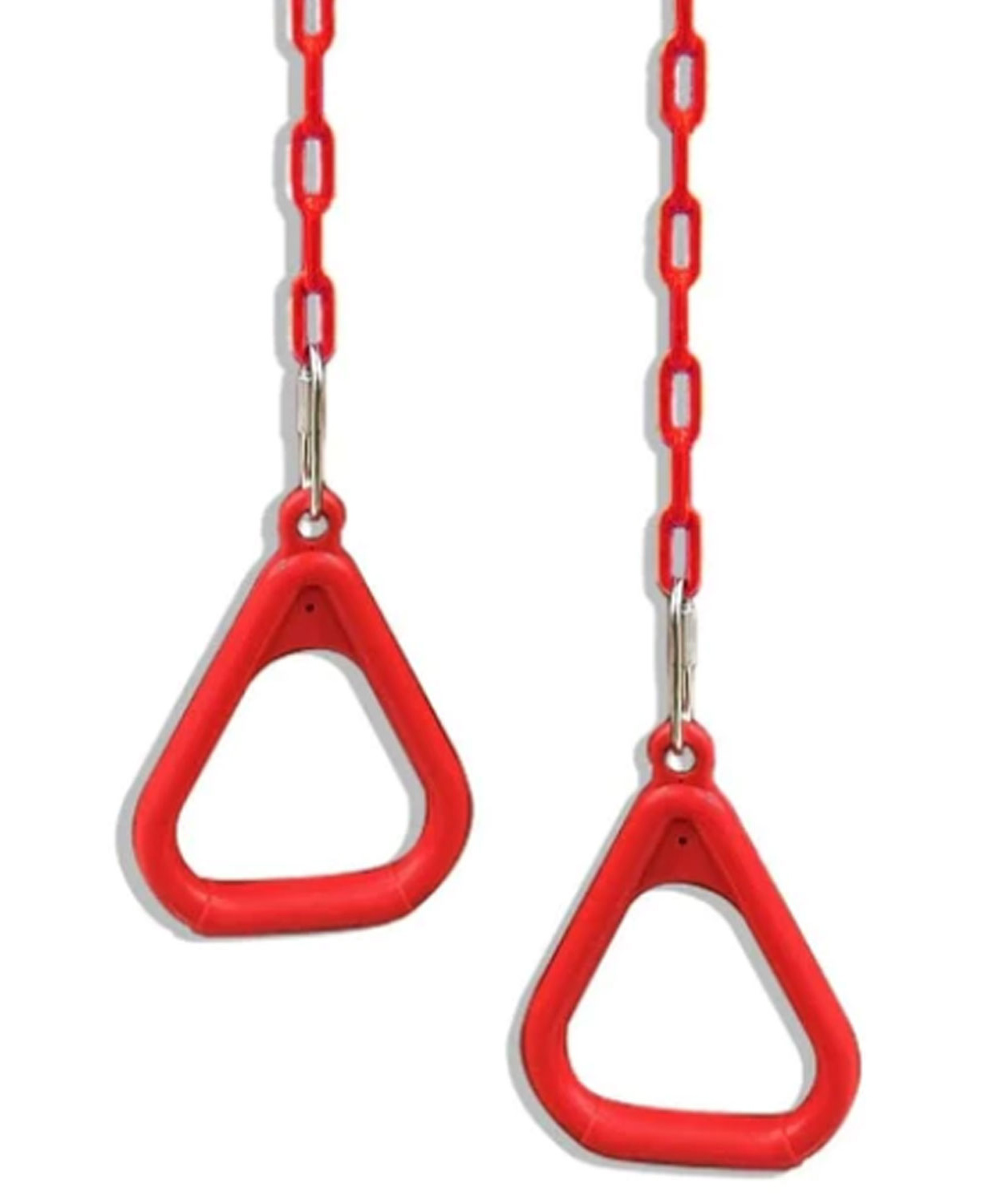 Hop N Play Triangular Gymnastic Pull Up Rings Set for Children with 1 Meter Plastic Coated Chains - Red-picture-14