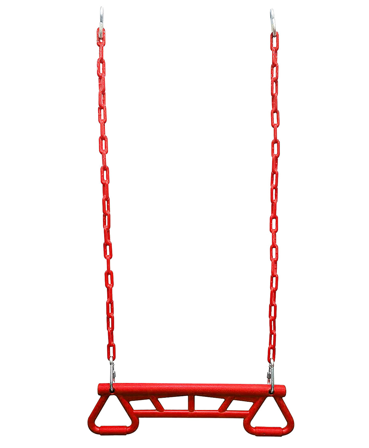 Hop N Play Gym Trapeze Bar Rings with Plastic Coated Chain Swing Set for Kids - Red-picture-20