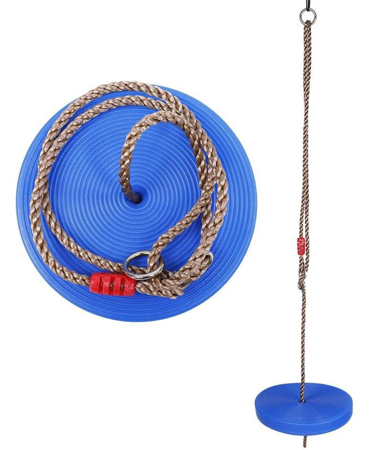 Hop N Play Button Disc Rope Swing for Kids with Height Adjustable for Indoor & Outdoor - Blue-picture-26