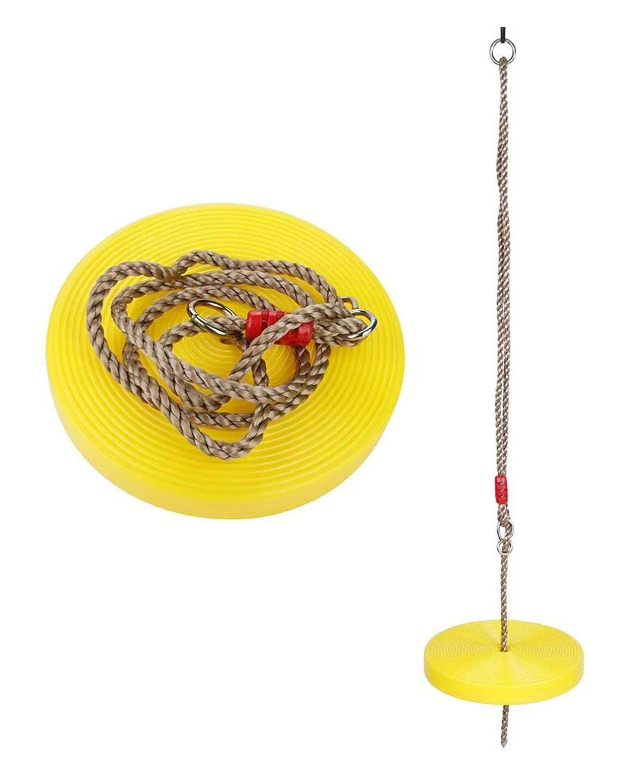 Hop N Play Button Disc Rope Swing for Kids with Height Adjustable for Indoor & Outdoor - Yellow-picture-21