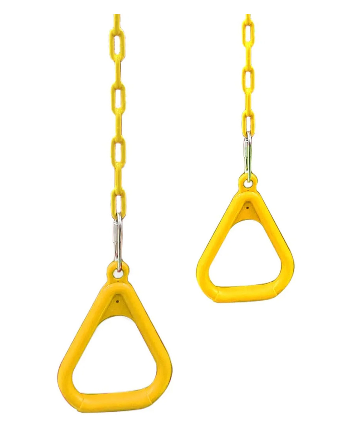 Hop N Play Triangular Gymnastic Pull Up Rings Set for Children with 1 Meter Plastic Coated Chains - Yellow-picture-14