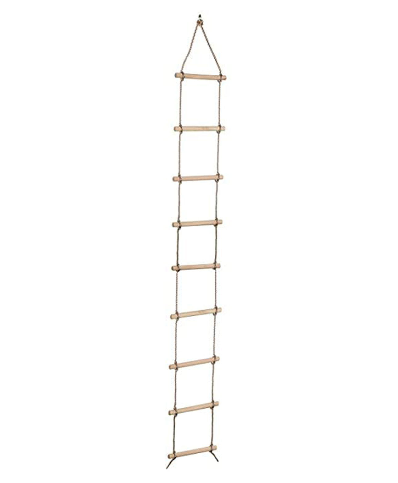 Hop N Play 10 Feet Wooden Rope Climber 9 Rungs Ladder for Kids - Brown-image-23