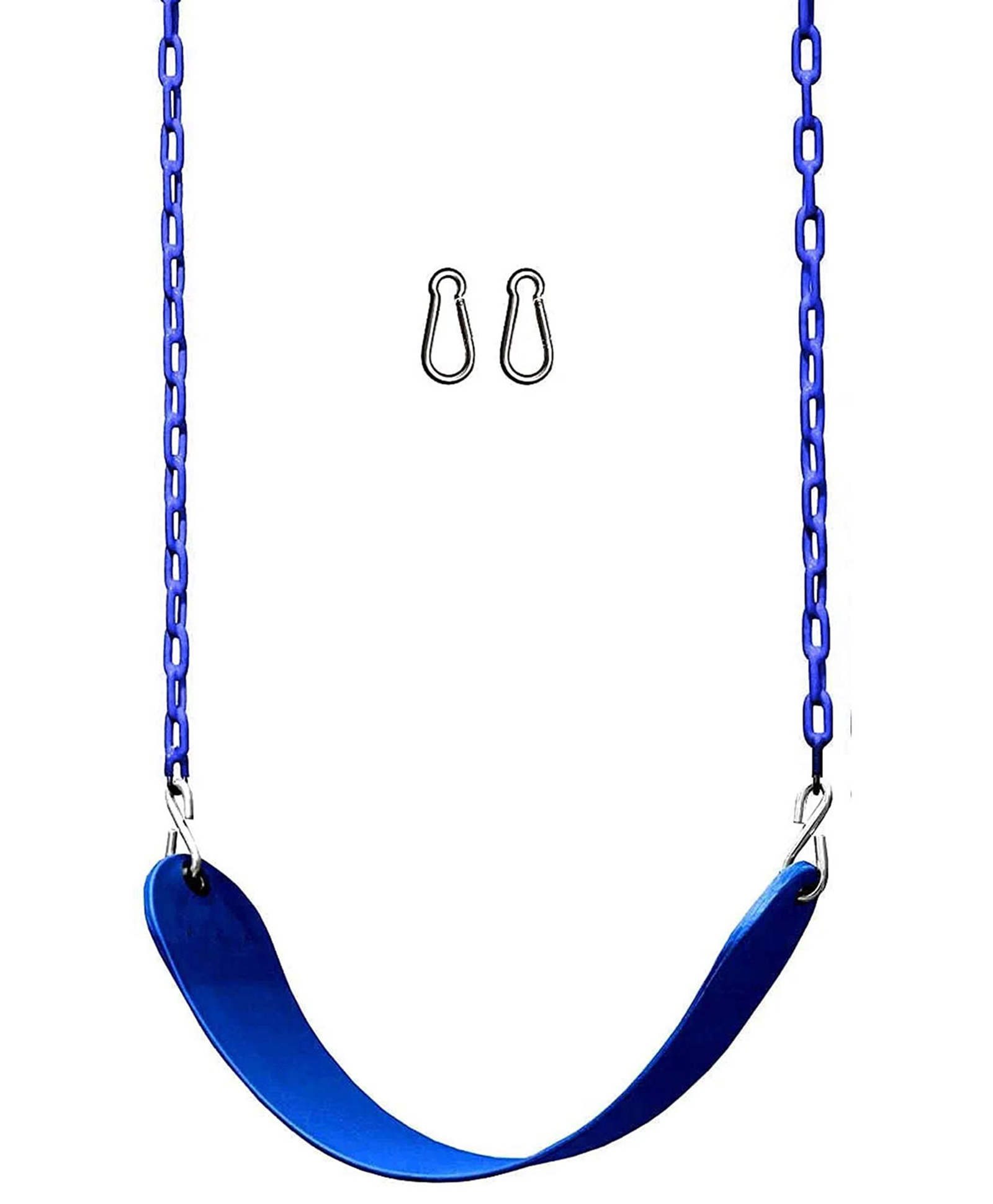 Hop N Play Heavy Duty Flexible Swing Seat with 78 Inches Plastic Coated Chain with & Carabiners for Kids - Blue-image-24