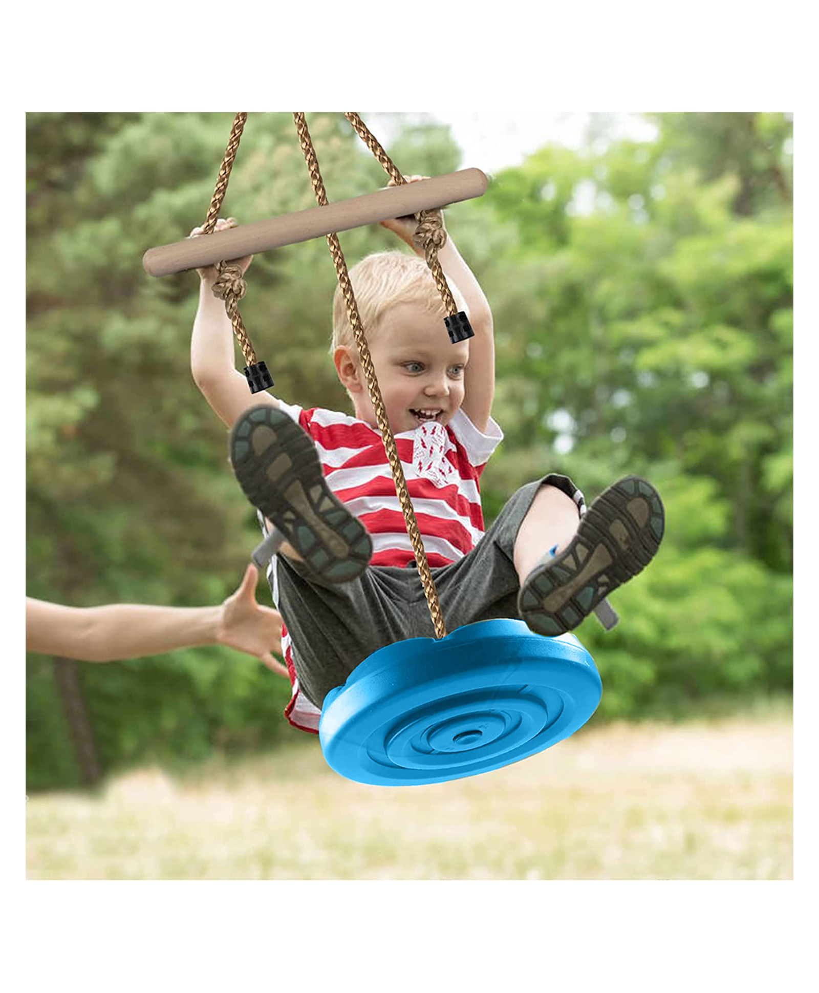 Hop N Play Adjustable Monkey Disc Bar Swing Backyard - Blue-image-30
