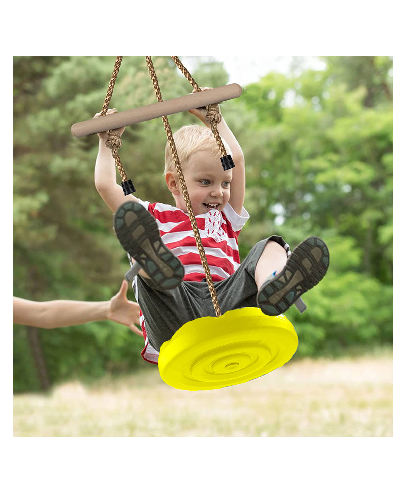 Hop N Play Adjustable Monkey Disc Bar Swing Backyard - Yellow-image-32