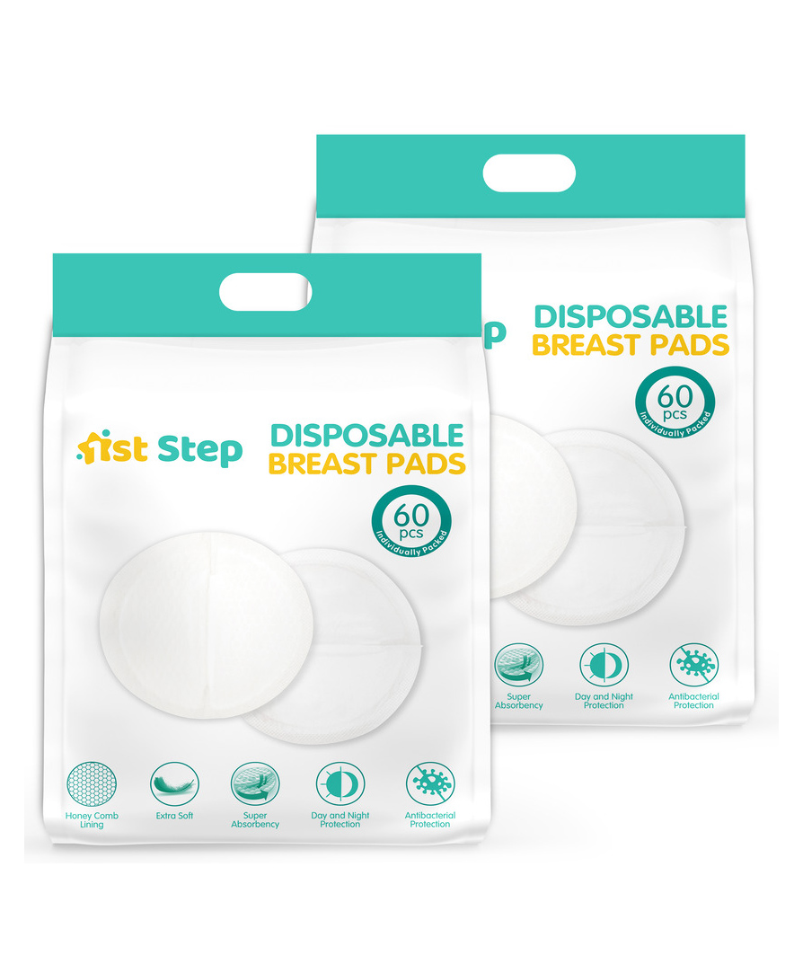 1st Step Honey Comb Lining Super Absorbent Disposable Breast Pads Nursing Breast Pads - 120 Count-picture-45
