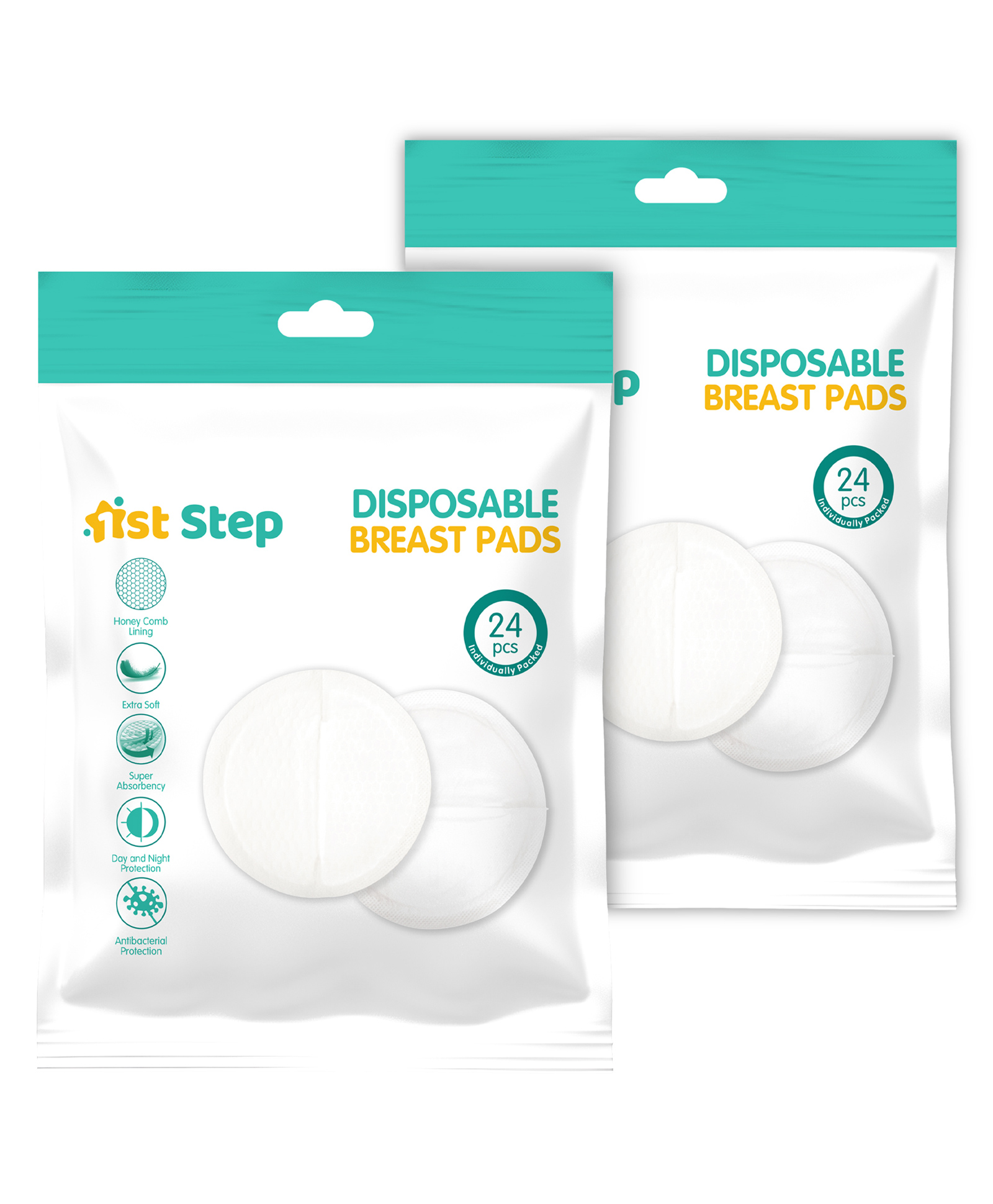 1st Step Honey Comb Lining Super Absorbent Disposable Breast Pads Nursing Breast Pads - 48 Count-picture-40