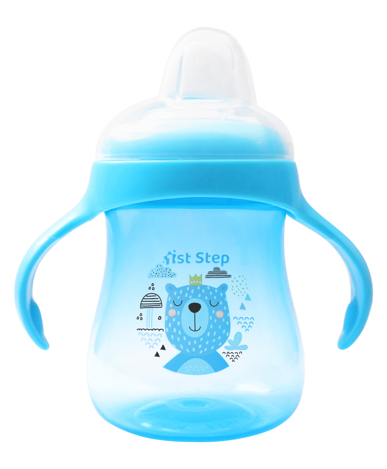 1st Step Matte Collection BPA Free Soft Spout Sipper with Twin Handles for Easy Grip - Blue-picture-30